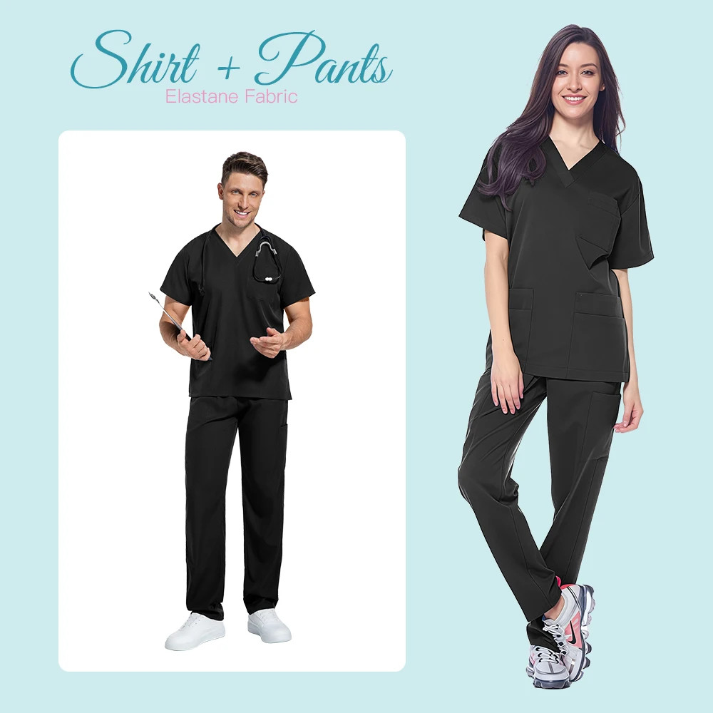 Medical Scrubs Uniform Nurse Pet Clinic Doctor Beauty Work Clothes Multicolor