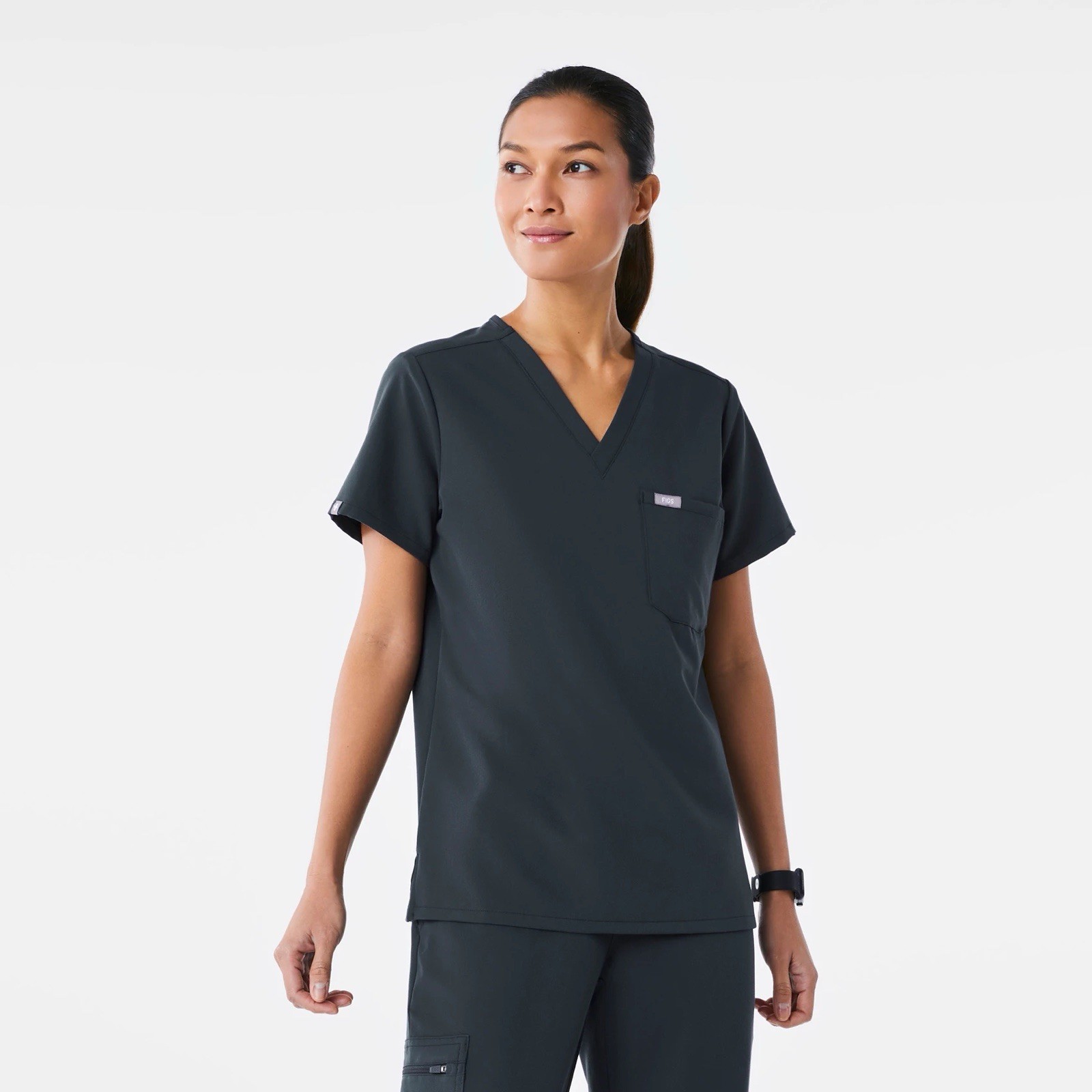 FIGS Catarina Scrub Top Women L Dark Harbor V-Neck NWT Medicine Medical Nursing