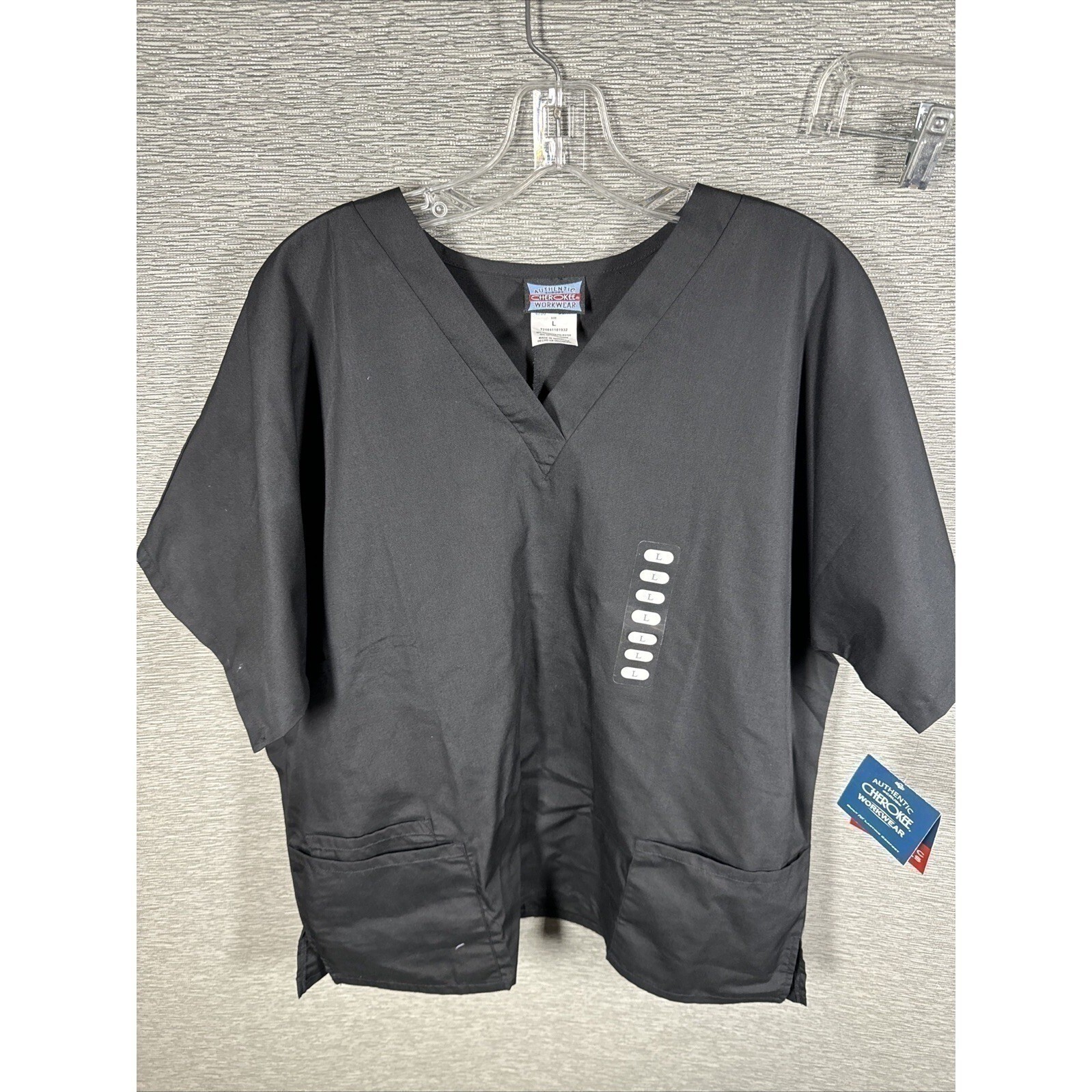 NEW Cherokee Scrubs Workwear Originals V Neck Top 4700 Size L Black