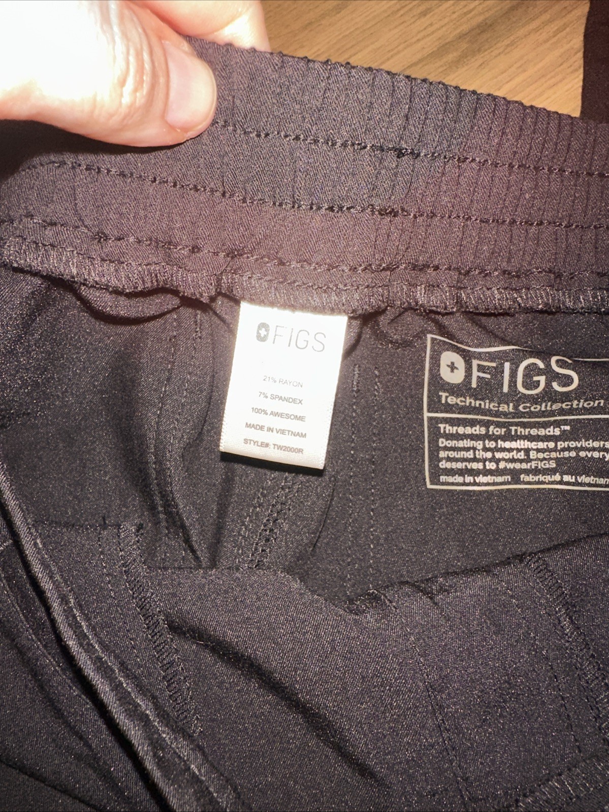 FIGS Technical Collection Scrub Pants Black Womens Medium TW2000R RN 142256