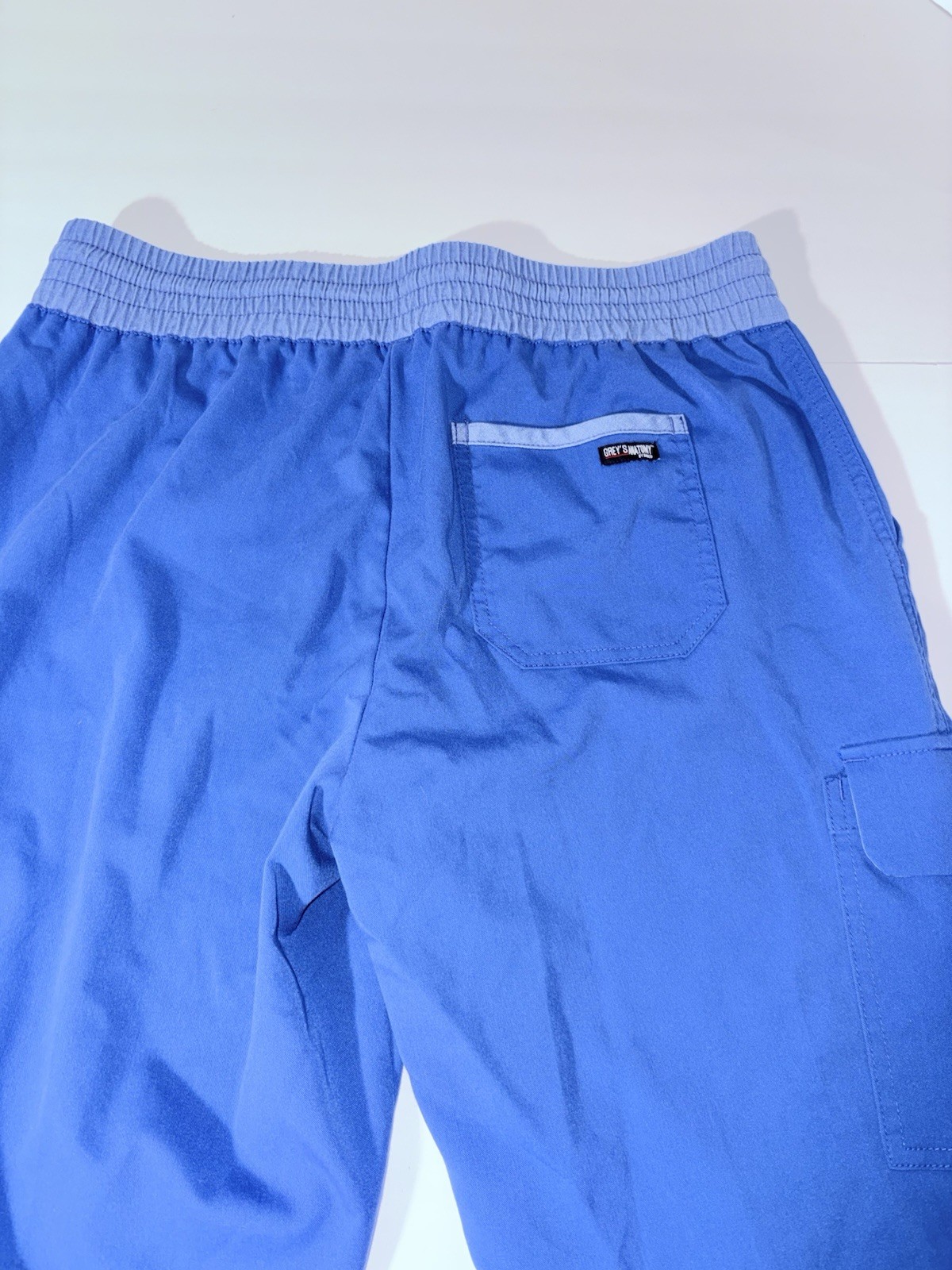 Greys Anatomy Spandex Stretch Womens Jogger Scrub Pants MP Polyester Cargo Blue