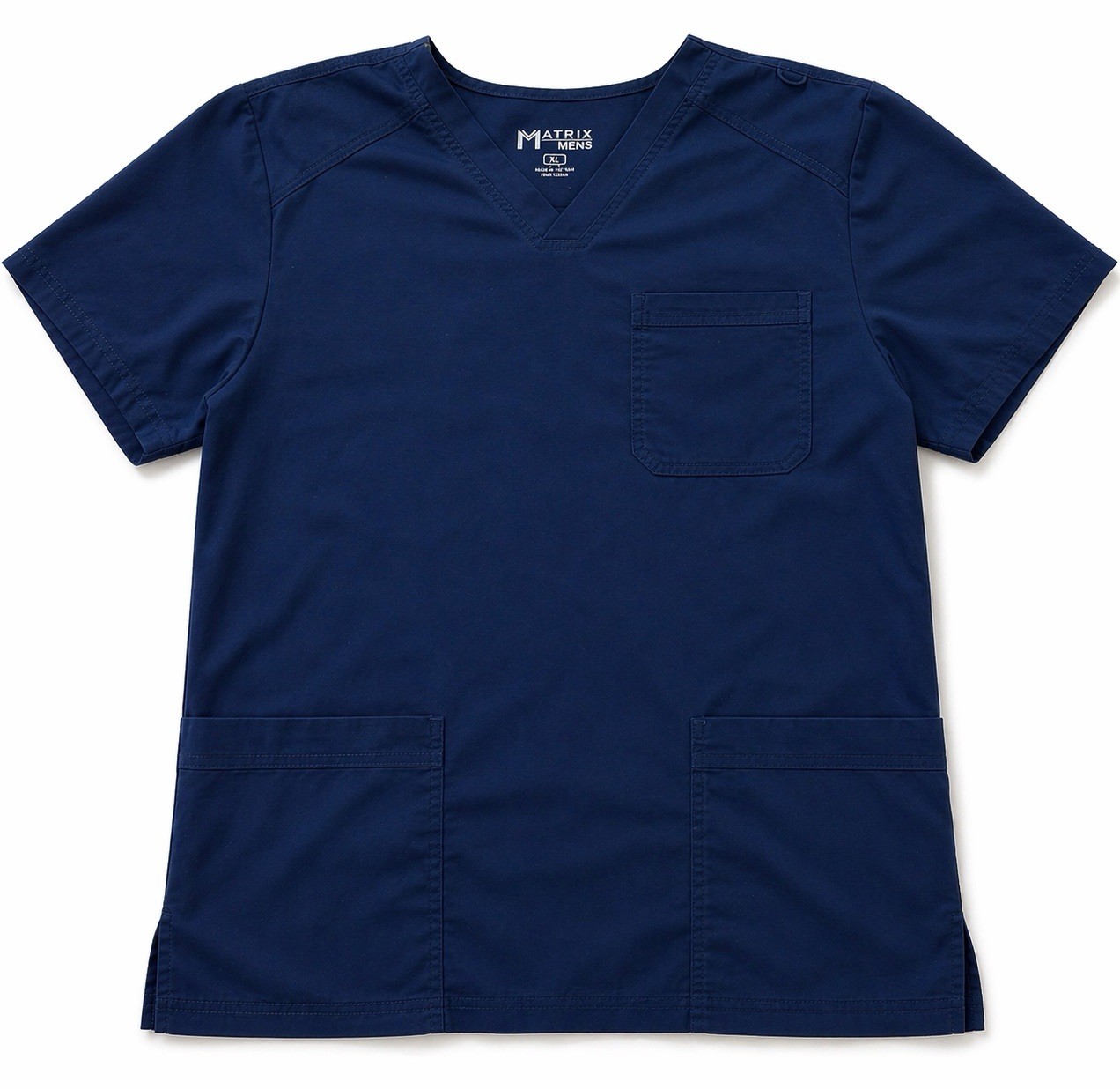 Matrix Men’s XL Navy Blue Scrub Top V-Neck Medical Uniform Shirt Pocket