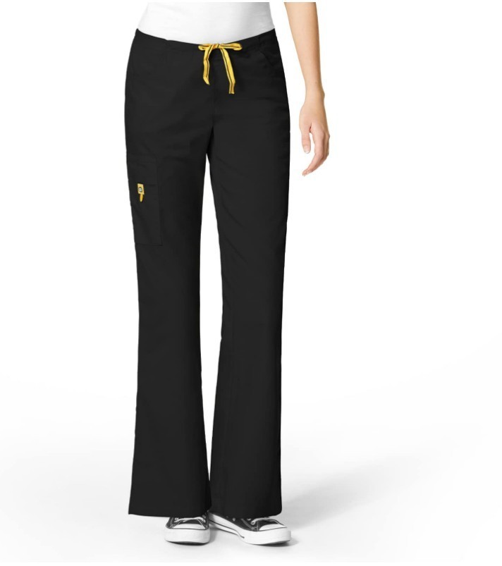 WONDERWINK Origins Romeo drawstring pockets Womens Scrub Pants 5026 -LARGE-Black