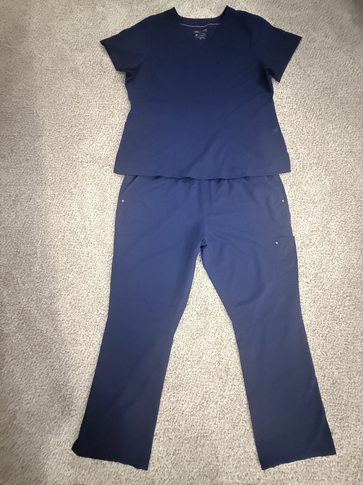Navy Blue Purple Label by Healing Hands Scrubs 2X top/XL bottom
