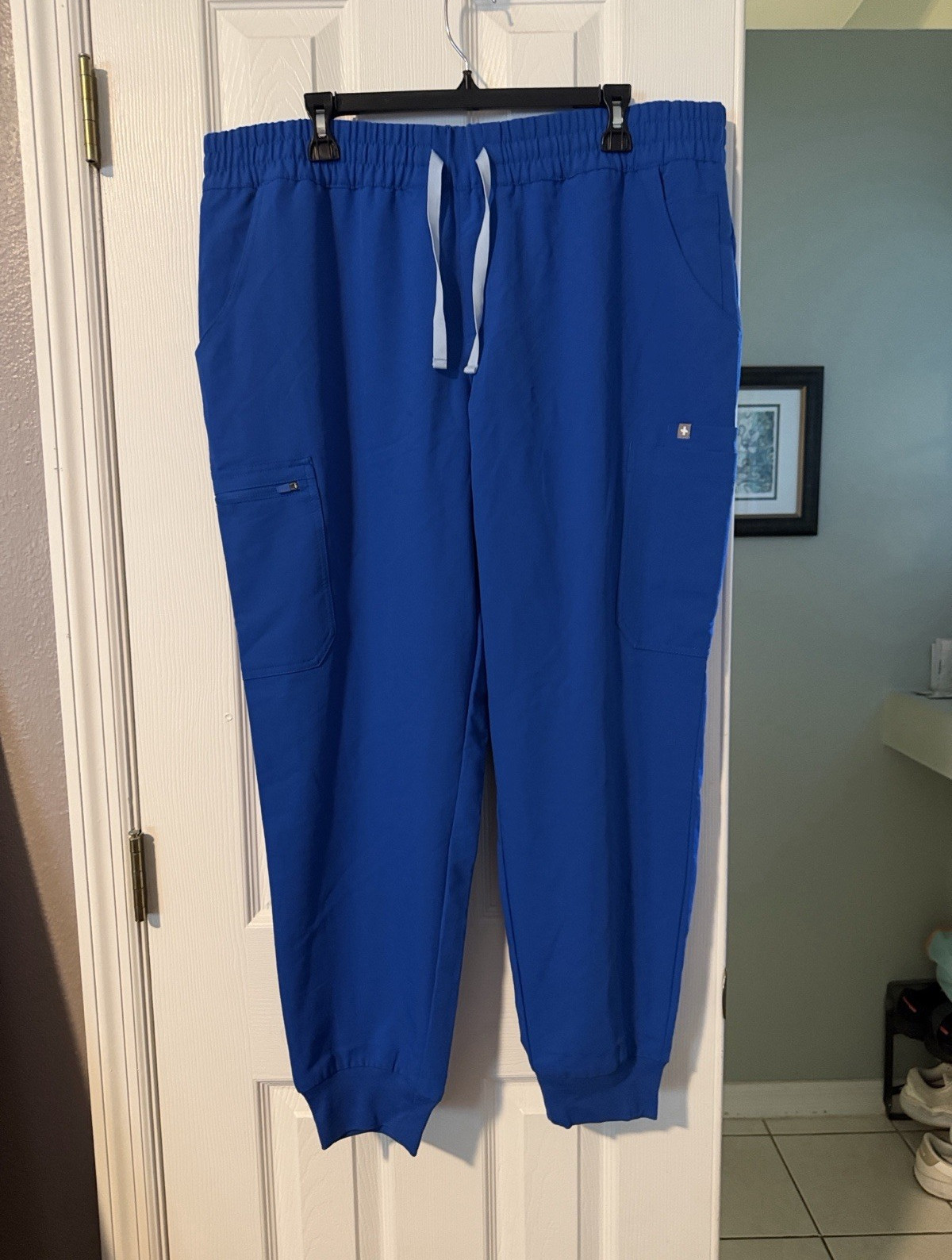 FIGS Technical Collection Unisex Scrub Pants Blue 2XL Polyester Rayon Spandex