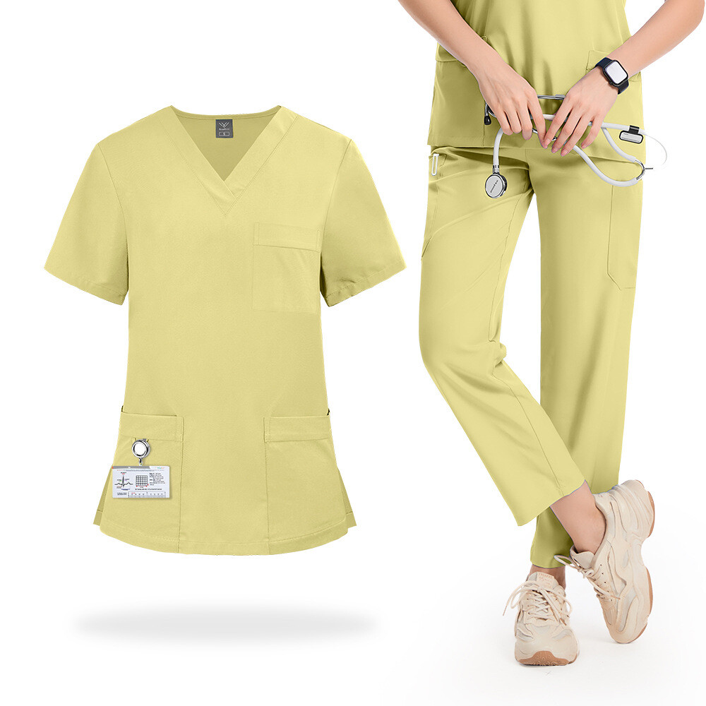Unisex Nursing Scrubs Set – V-Neck Top & Cargo Pants | Comfort Fit