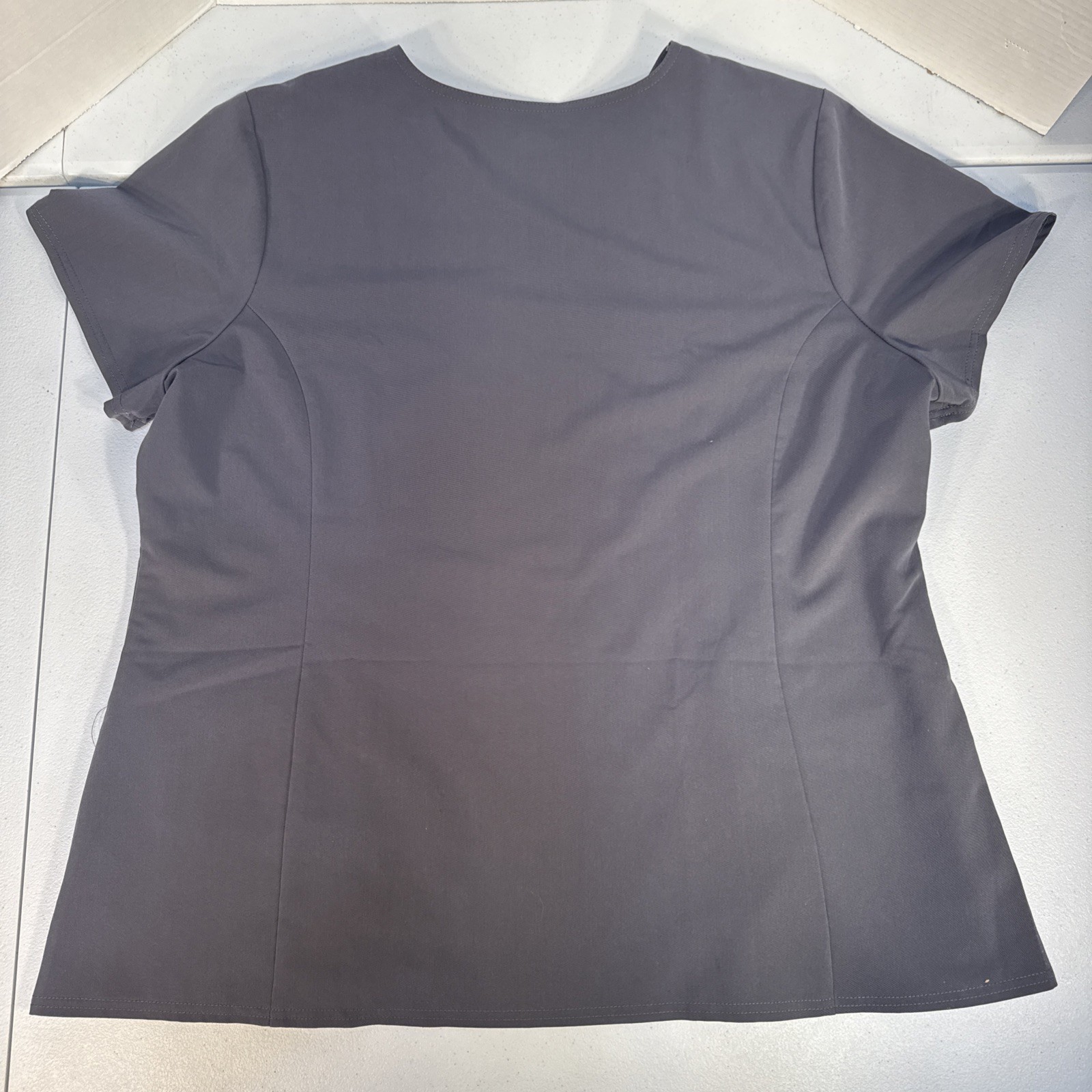Dickies Womens Gray Scrubs V-Neck Workwear Pullover Top Shirt 2X, Stretch