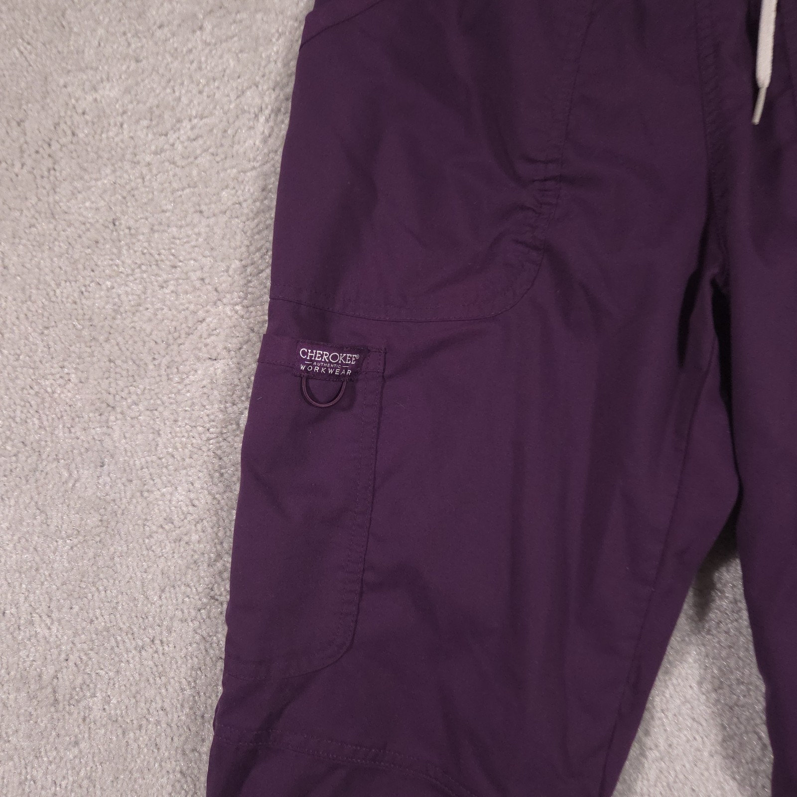 Cherokee Workwear Scrub Pants Womens Small Purple Pocket Elastic Waist Utility