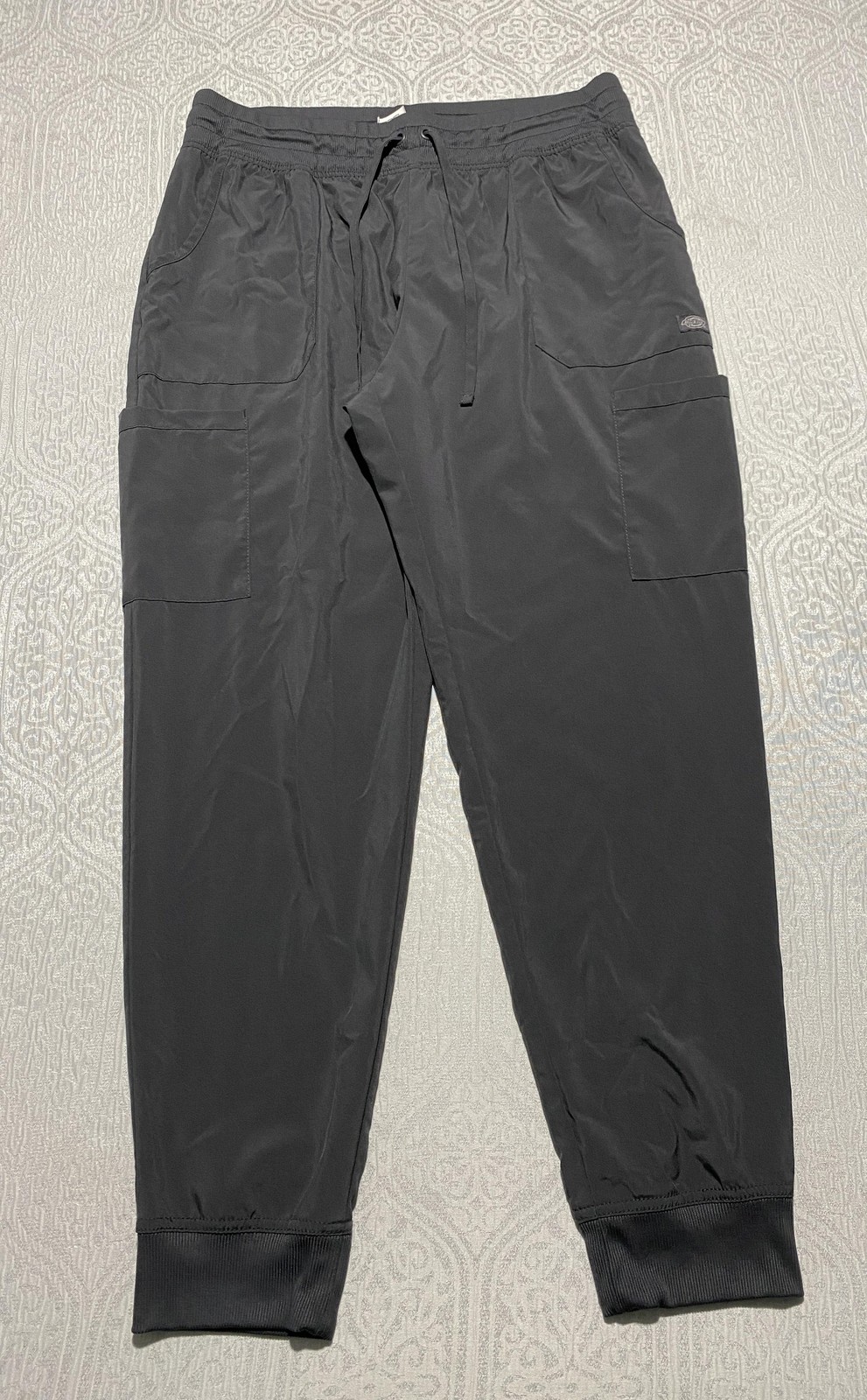 Dickies Pants Womens Large Gray Medical Scrub Jogger Cargo Pockets Microfiber