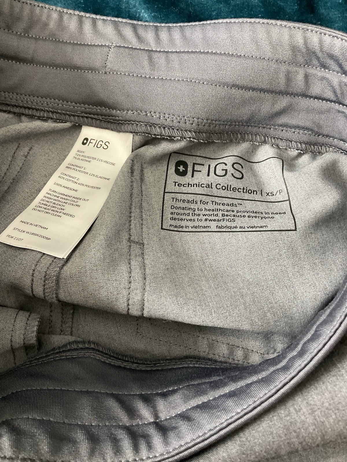 Figs Scrub Pants Women’s Sz XS Petite Graphite Grey High Waisted Zamora Joggers