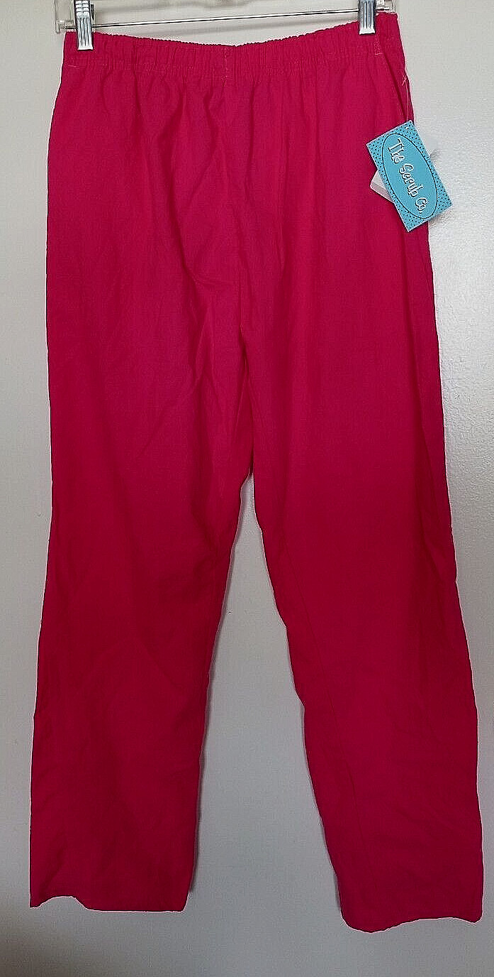 The Scrub Co. cotton blend solid pink pants Size Small
