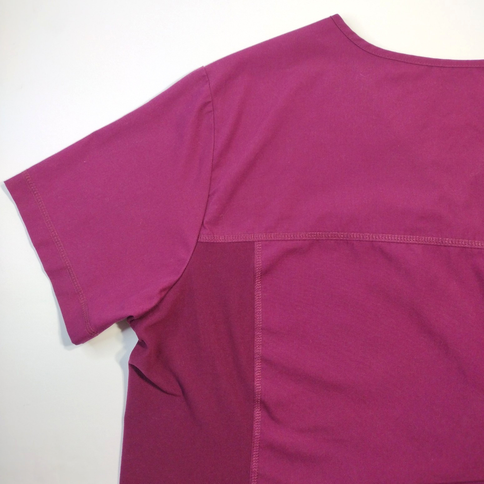 Cherokee Scrub Top Sz 2XL Maroon S/S Pro Flexibles Stretch 2 Pockets V-Neck