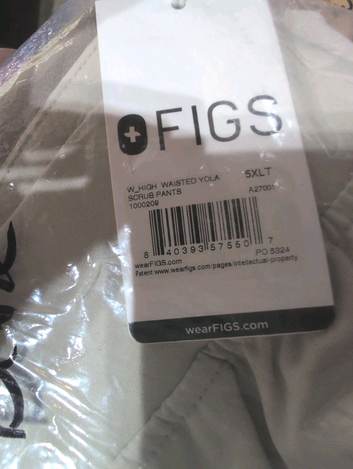 Figs Technical Collection Women Scrub Pants Bone Yola High Waist Yoga NWT 5XLT