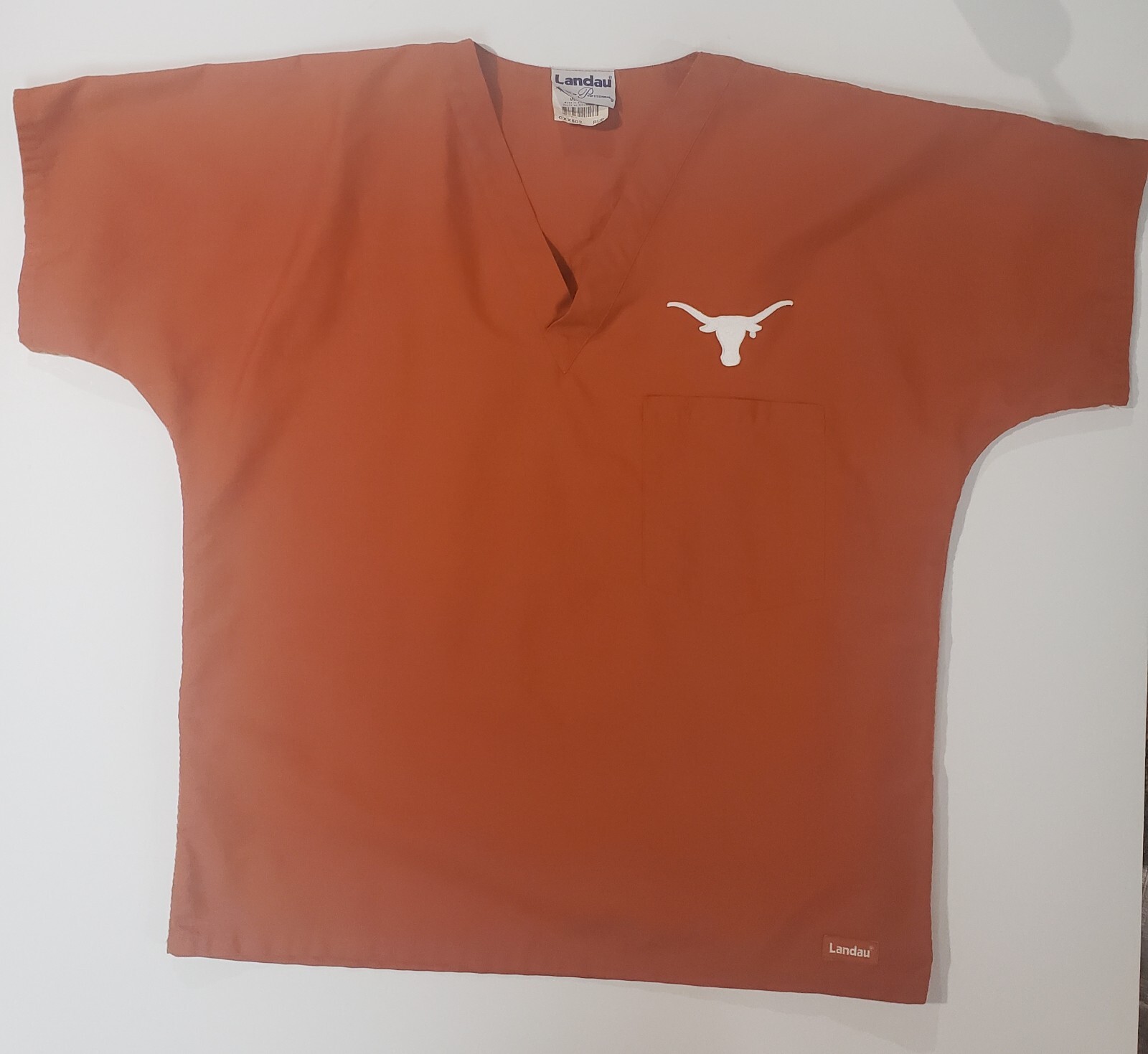 Landau Texas Longhorns Football Scrub Top Orange Cotton/Polyester Size Medium