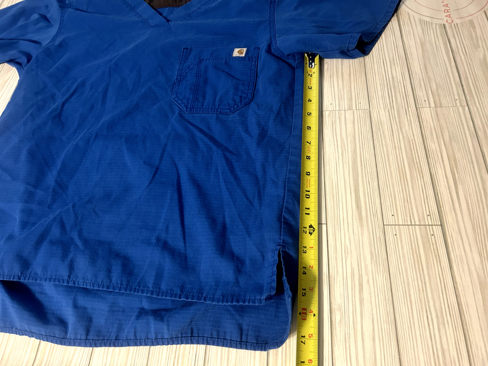 Carhartt Scrub Top Size Small Navy Blue Short Sleeve C15108