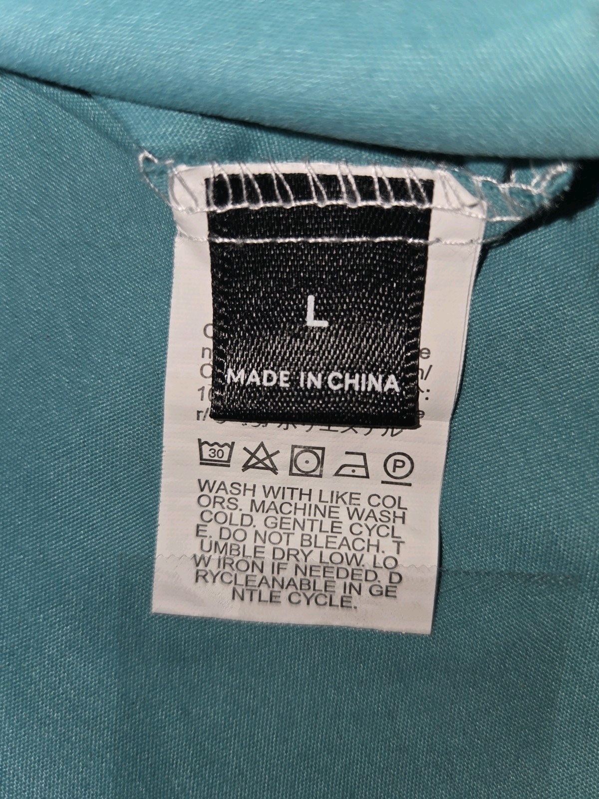 Teal Solid Medical Scrub Pants L Drawstring Elastic Waist Polyester Woven