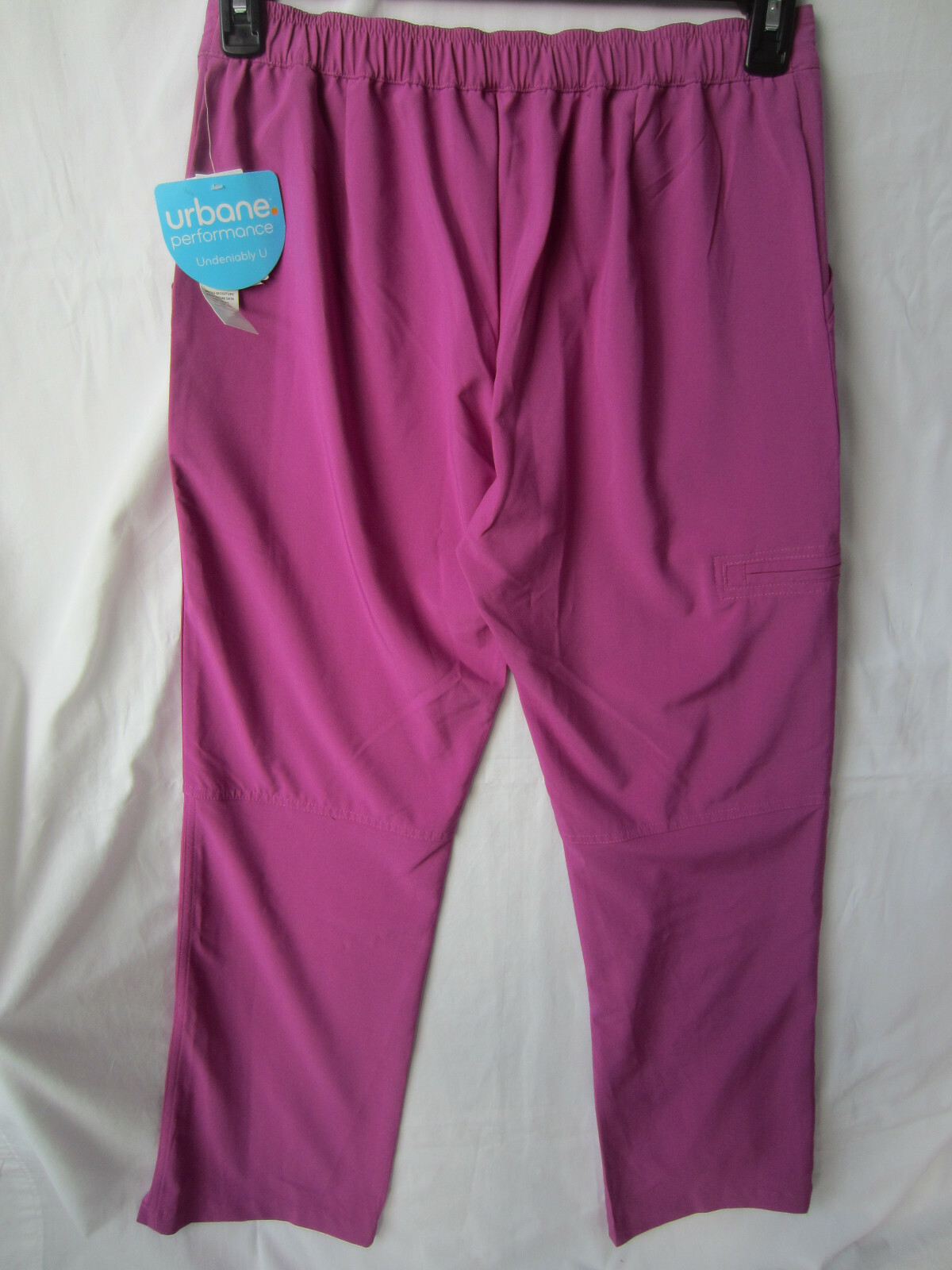 Womens Urbane Performance Fuchsia Elastic Waist w/ Drawstring Scrub Pants Size S