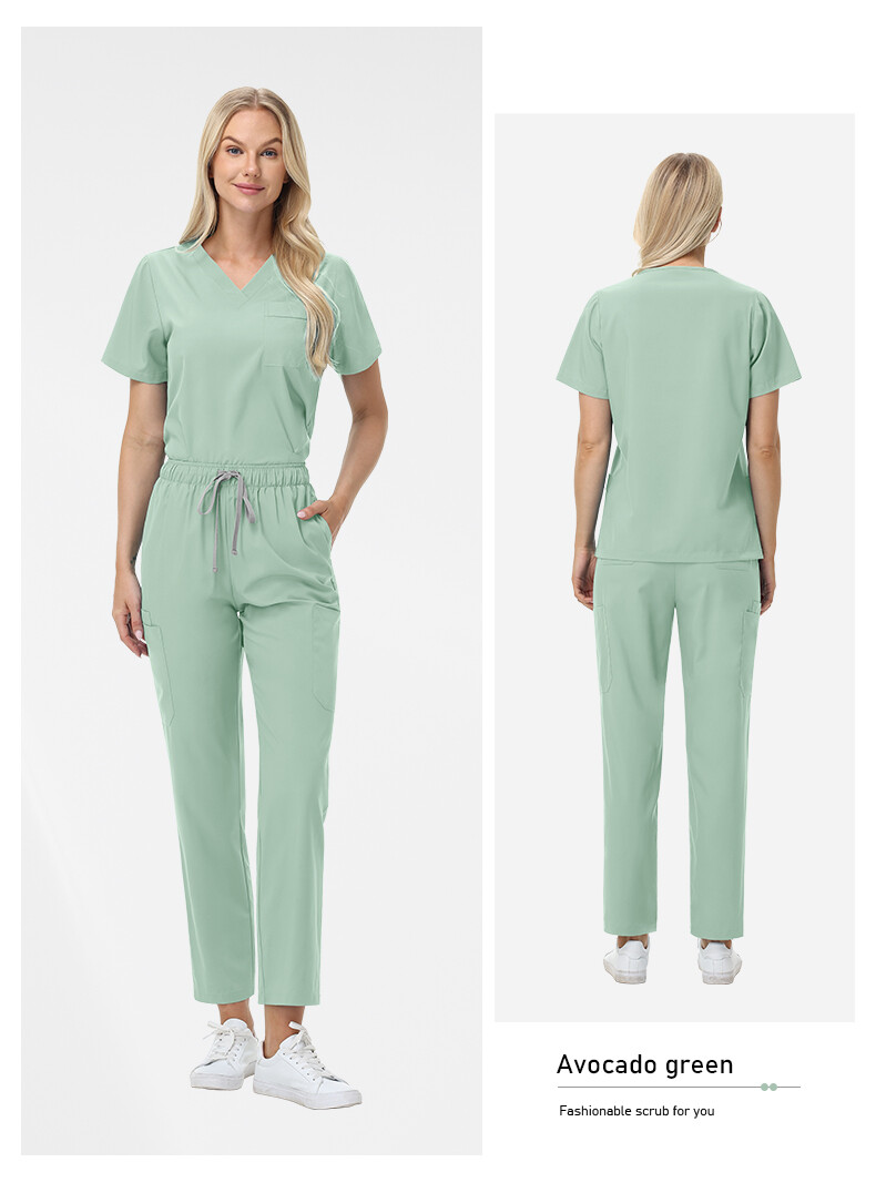 2025 Nursing Hospital Uniform Medical Scrub Set Women Men V-Neck Straight Suit