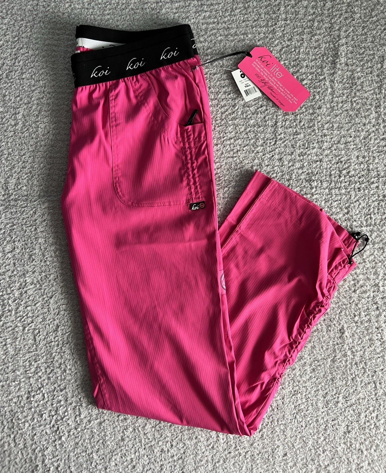 Koi Lite Scrub Pants Women’s Medium Tall MT Flamingo Spirit Slim Stretch Nursing