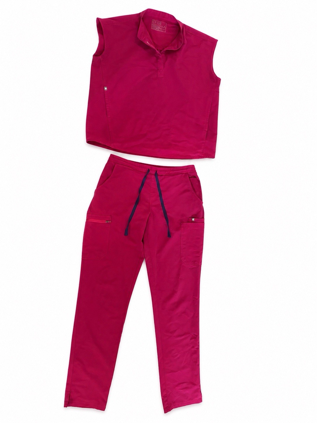 FIGS Technical Collection Scrub Set – Pink/Fuchsia | Women’s Top Size S Pants MT