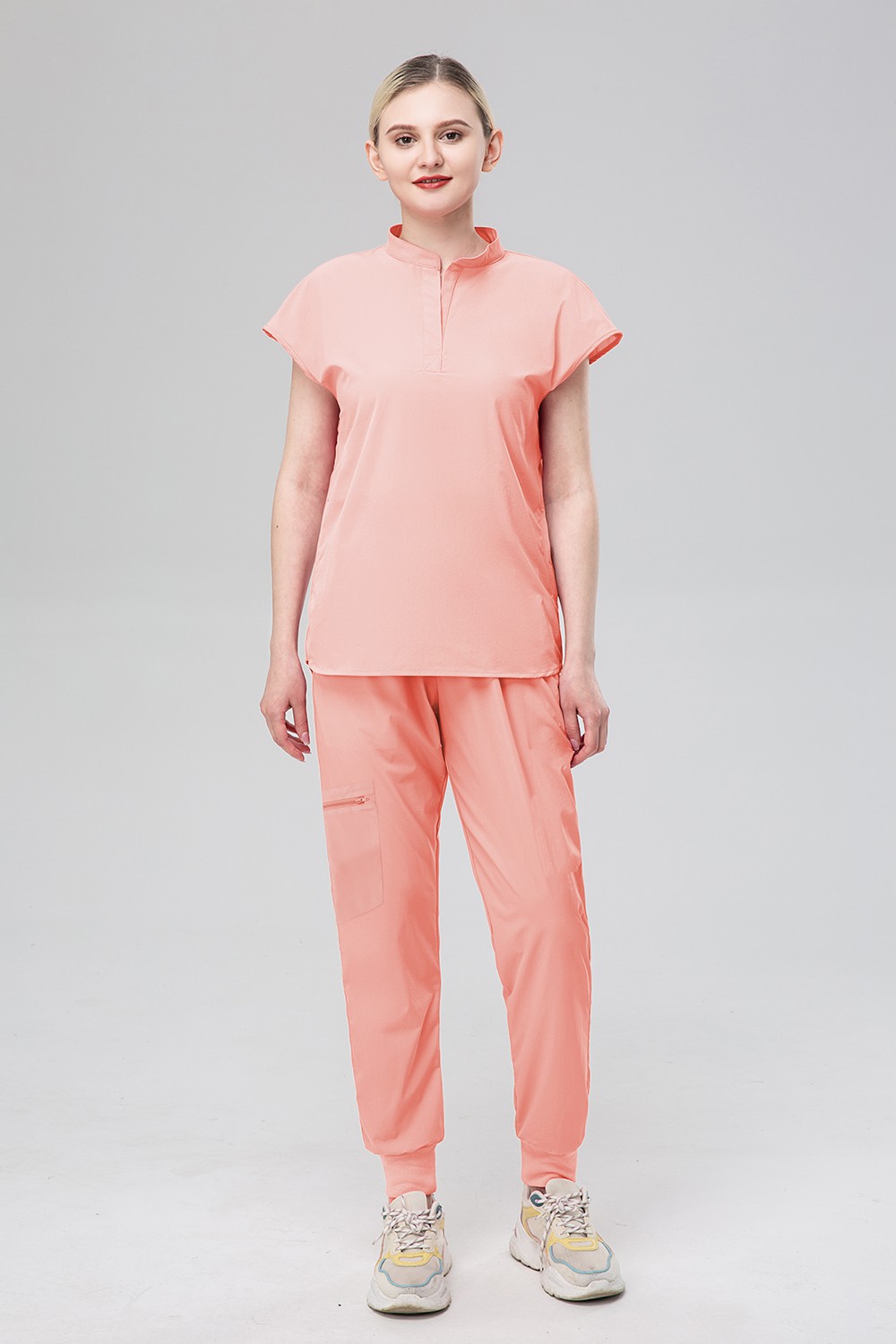 Stretch Women Medical Scrub Sets Jogger Nursing Uniform New Royal Green Grey
