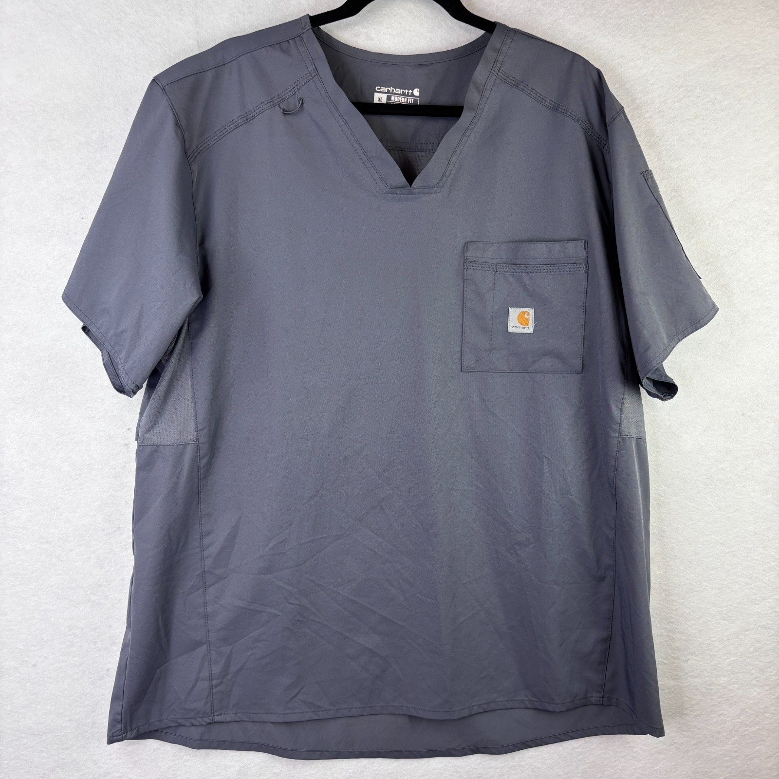 Carhartt Men’s Size XL V Neck Gray Pullover Scrub Top Shirt Modern Fit Rugged