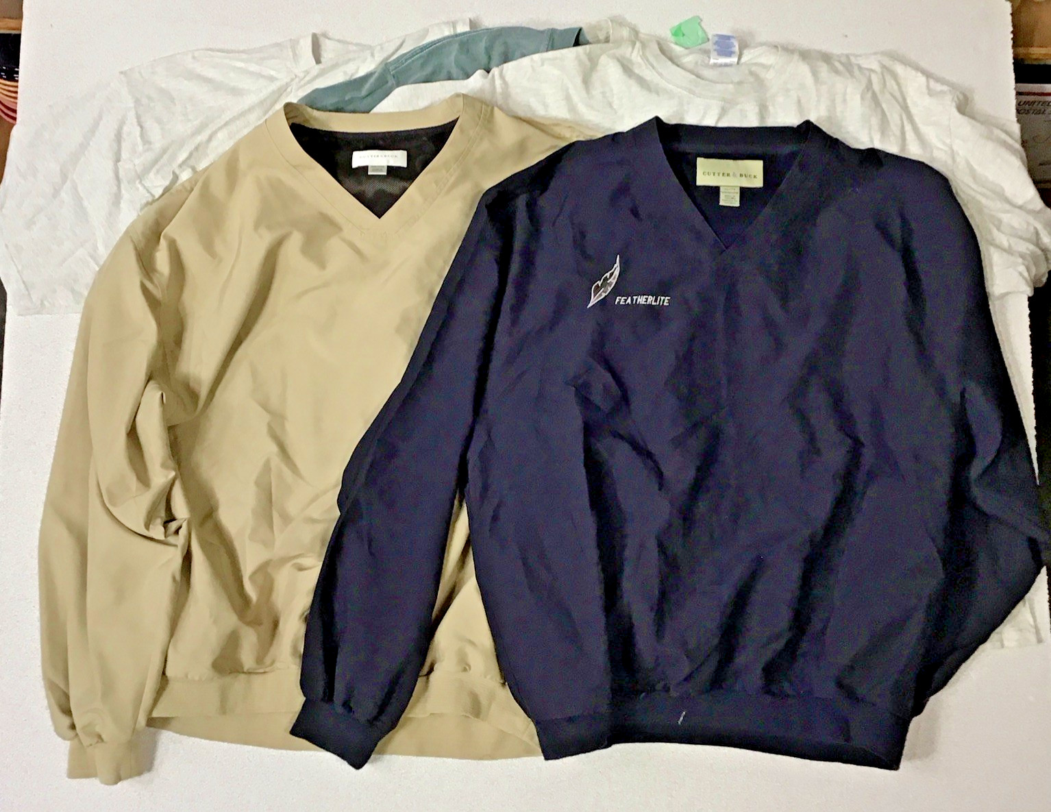 Lot of 6 vtg Featherlite horse trailer shirts jackets Long sleeve Short sleeve