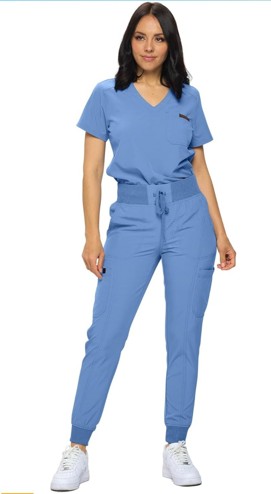 MONARCH UNIFORMS Stretchy Jogger Scrub Set with Tuck-In Top for Women 