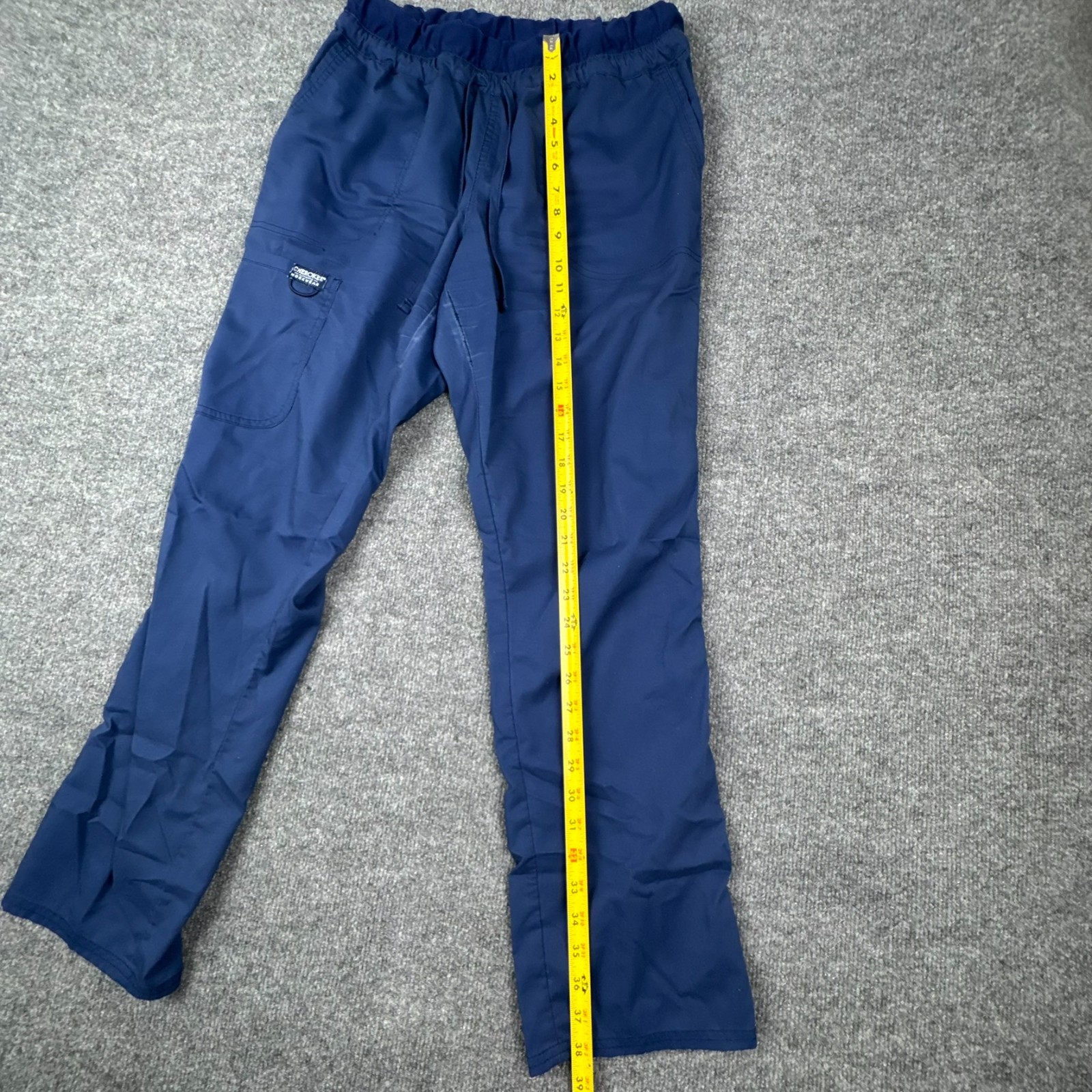 Cherokee Workwear Revolution Scrub Set Navy Blue V-Neck Top & Cargo Pants M