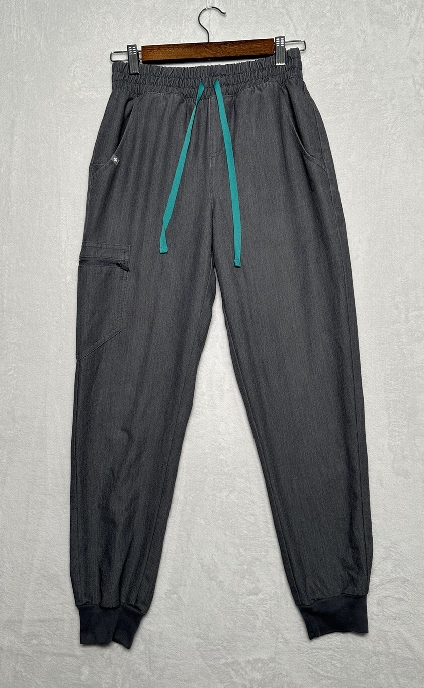 Figs Pants Adult XS Petite Gray High Waisted Zamora Jogger Scrub W20SW2028P