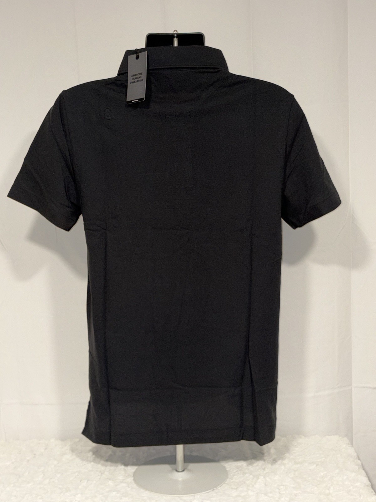 FIGS MENS NURSE TECHNICAL PIQUE ONE POCKET BLACK SCRUB POLO SHIRT MEDIUM NWT