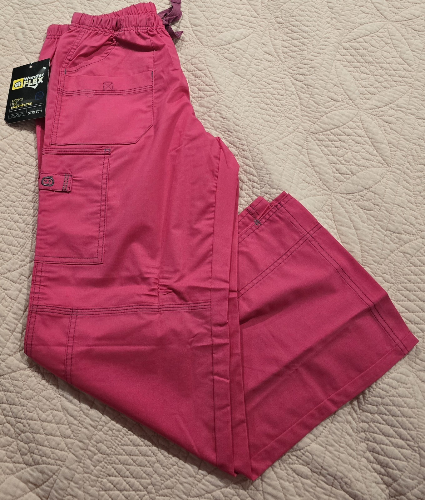 WonderWink WonderFlex 5108 Small PETITE Hot Pink Scrub Pant