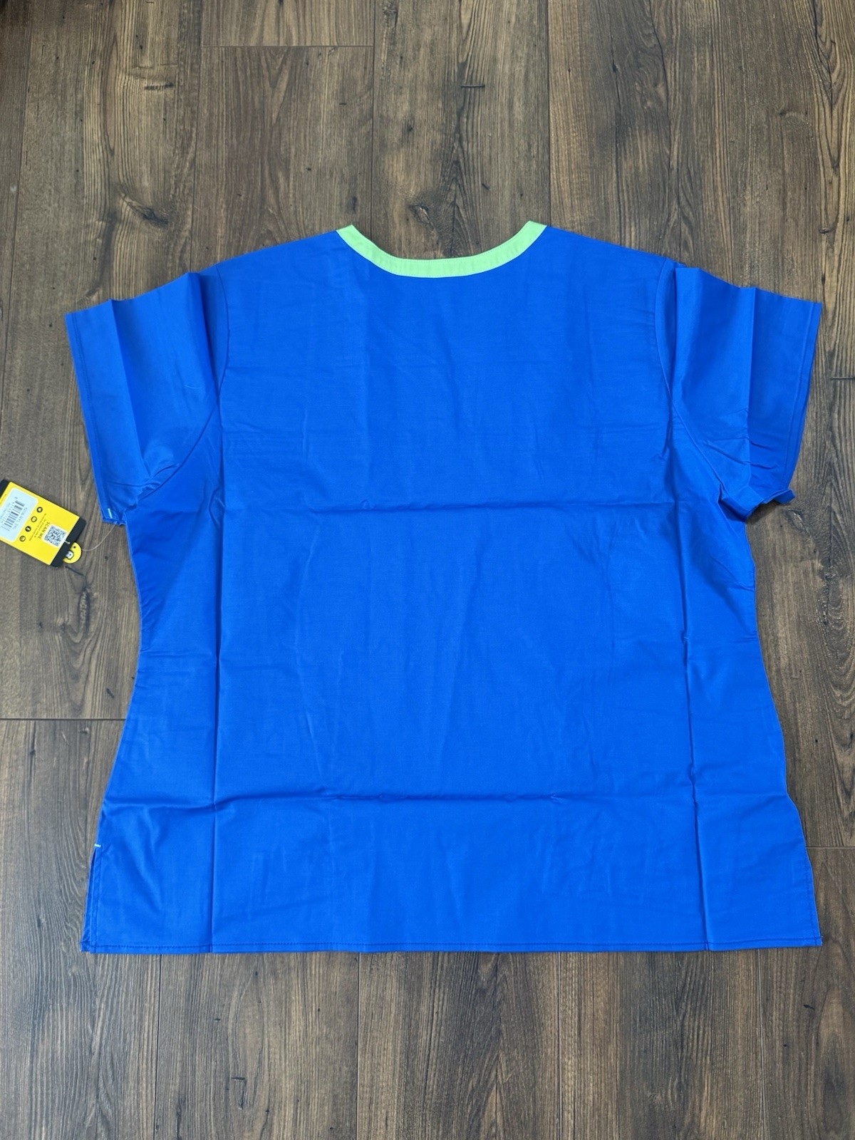 WonderWink Wonderflex Women’s Scrub Shirt Blue Lime, 2XL Pockets NWT