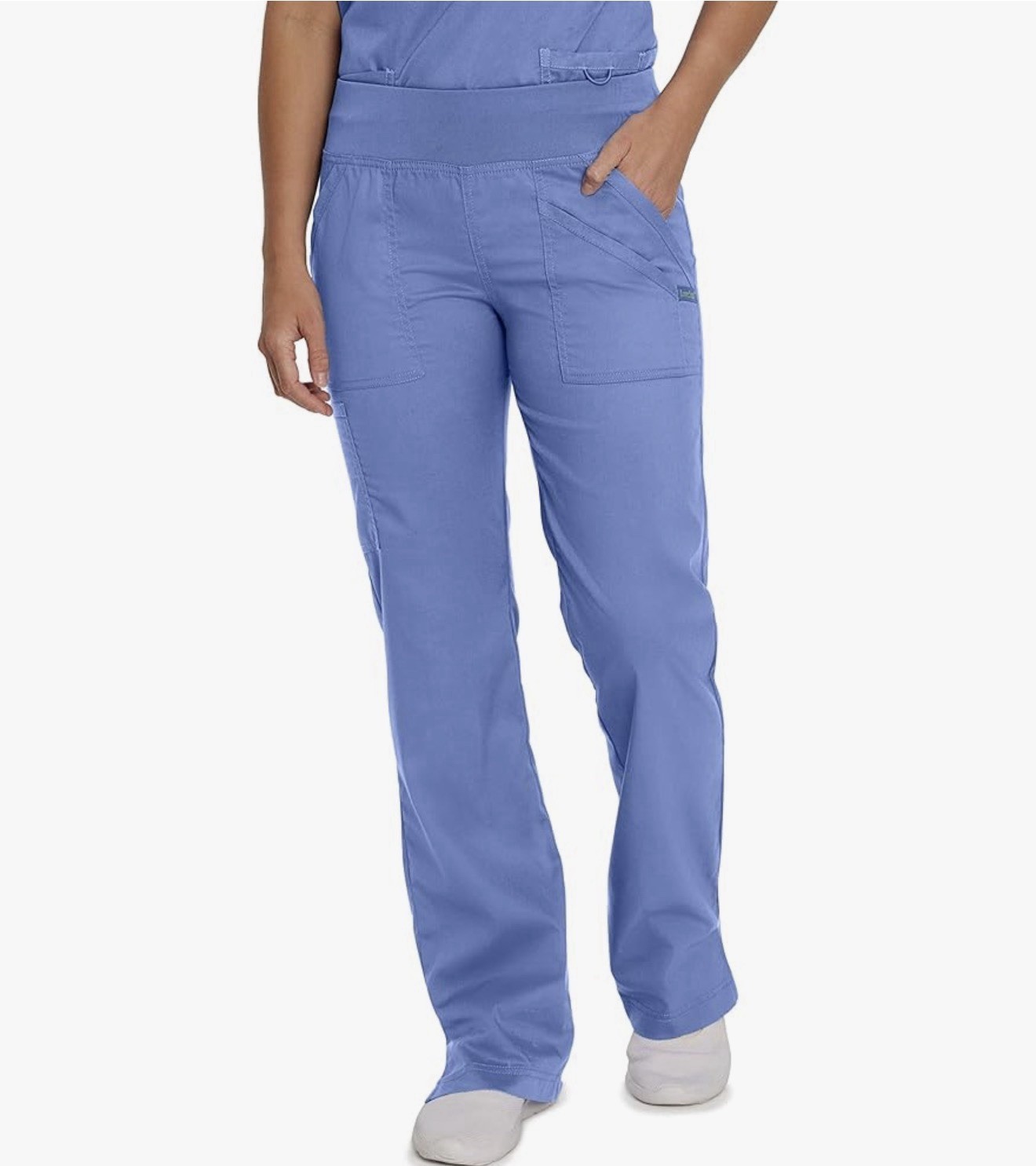 Landau Proflex Modern Fit Comfort Stretch Scrub Pants Blue Womens Plus Size 3X