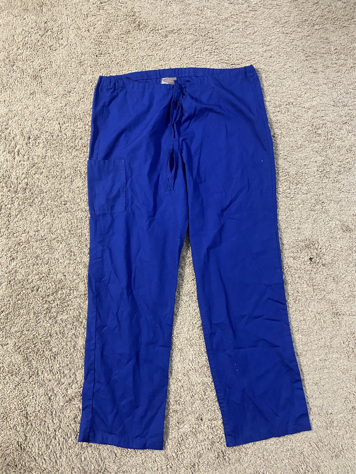 ScrubZone by Landau Pants Mens Small Cobalt Blue Drawstring Scrub Cargo CN85221