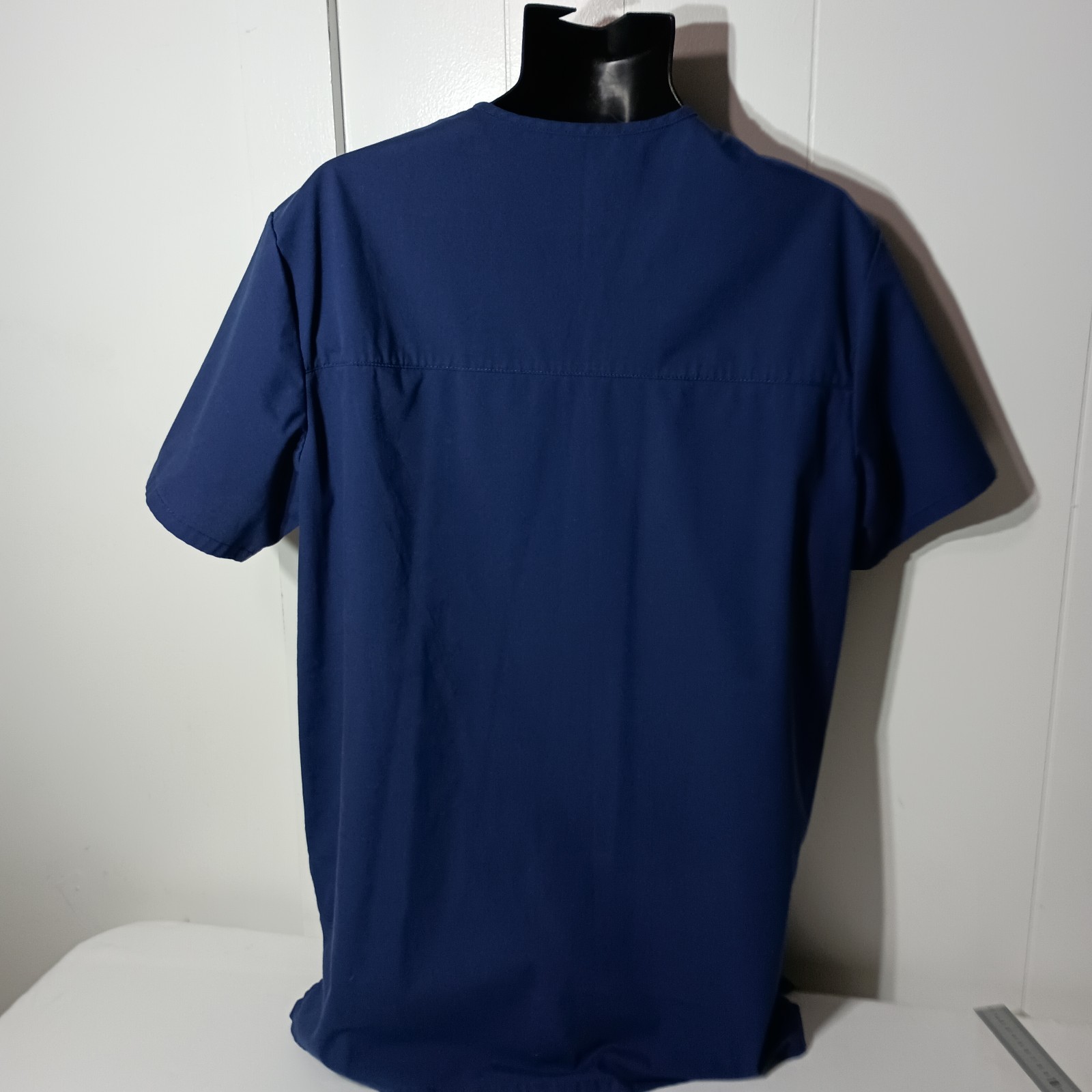 Lot of 2 Cherokee Professionals Scrub Top Navy Blue Cotton Blend WW695T MEDIUM