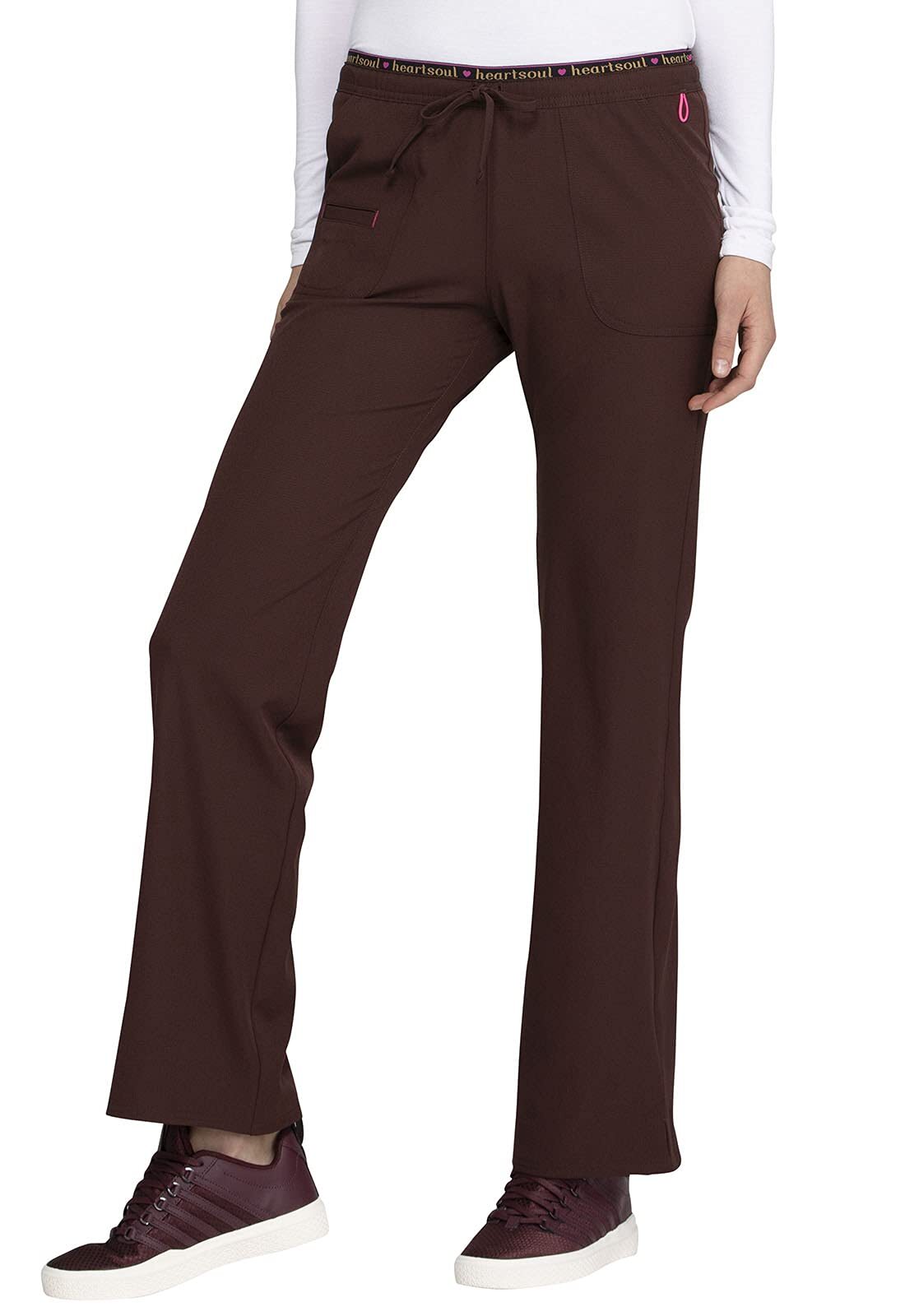 Scrub Pants for Women, Stretch Performance Fabric 20110T, XS Tall, Espresso