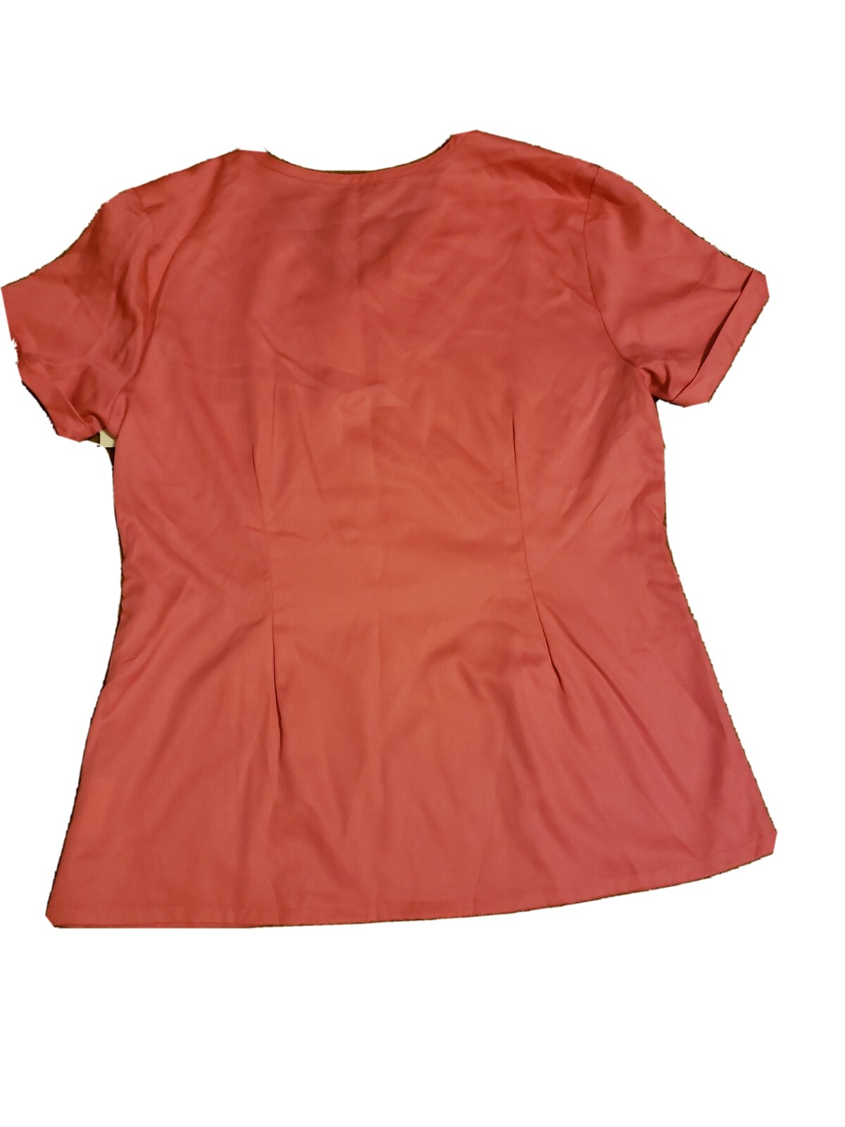 Landau Asymmetrical Neckline Scrub Top Shirt. New Medium Tencel Carnation Pink