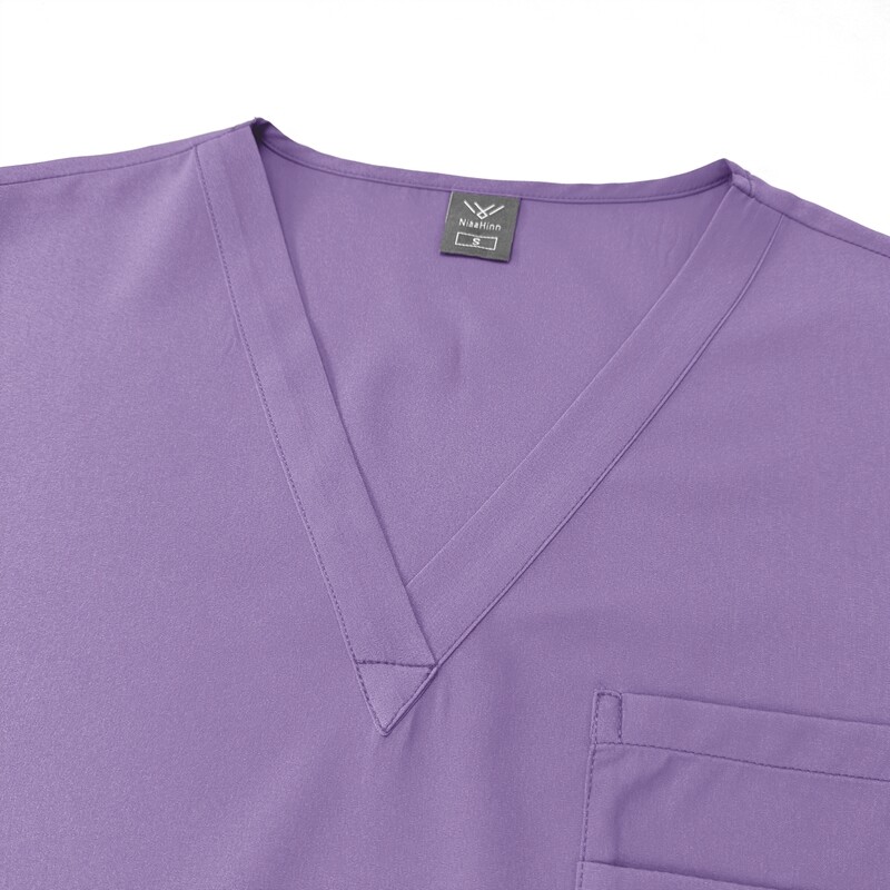 Wholesale NiaaHinn Unisex Medical Scrubs Set – Custom Logo V-Neck Top