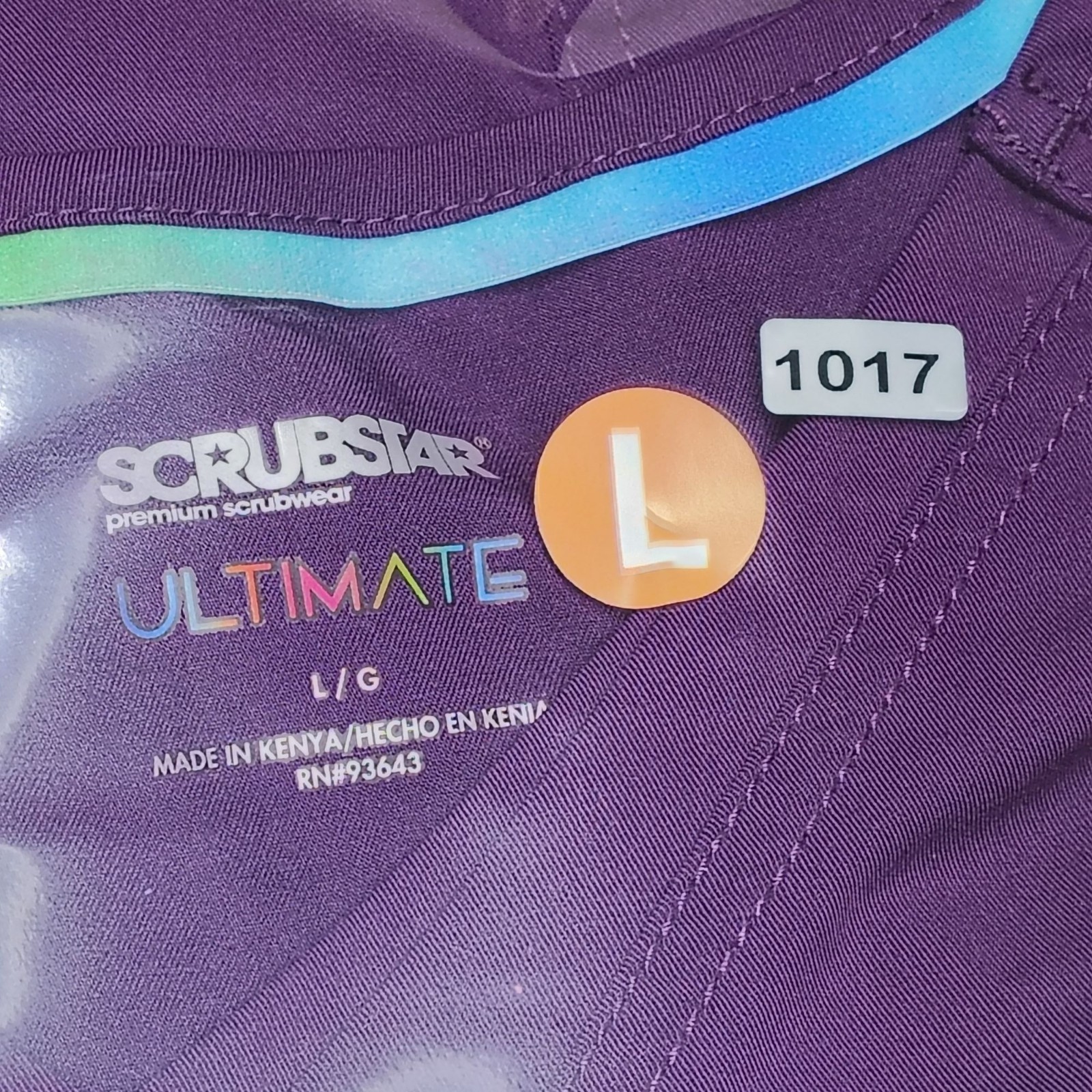 Scrubstar Ultimate Stretch 2-Piece Matching Scrub Set Large Purple V-Neck