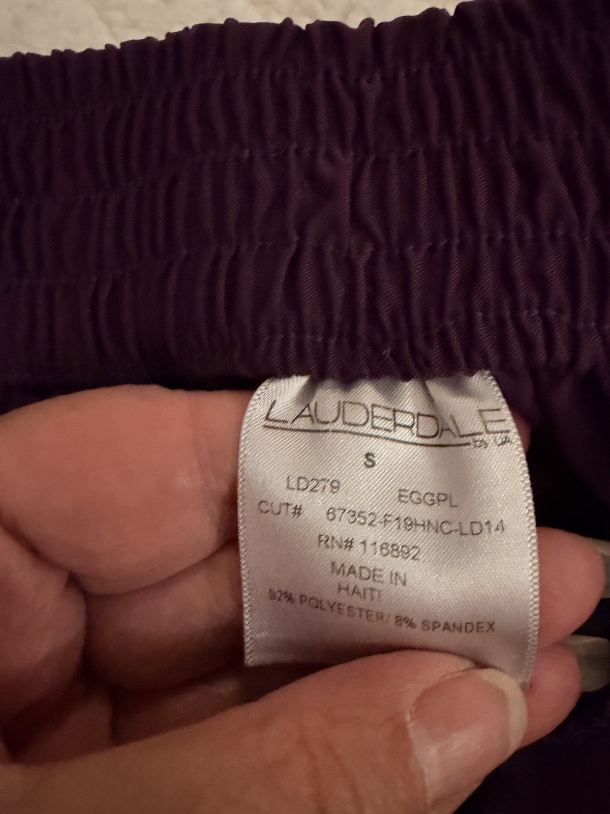 Lauderdale Women’s S Deep Plum Cargo Scrub Pants. I19