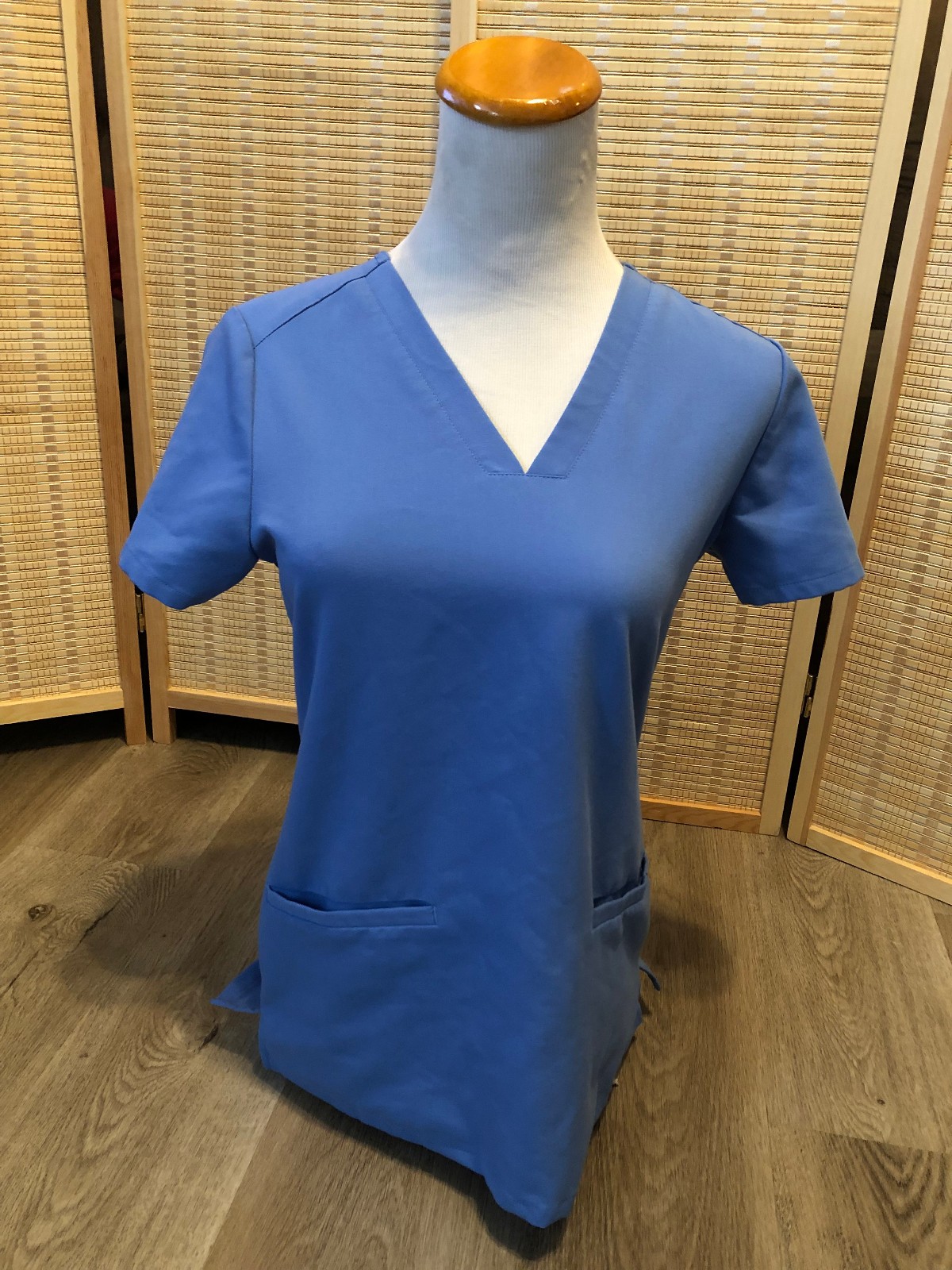FIGS Nursing Scrubs Scrub Top Technical Collection Ceil Blue PO#1747 XXS 2XS