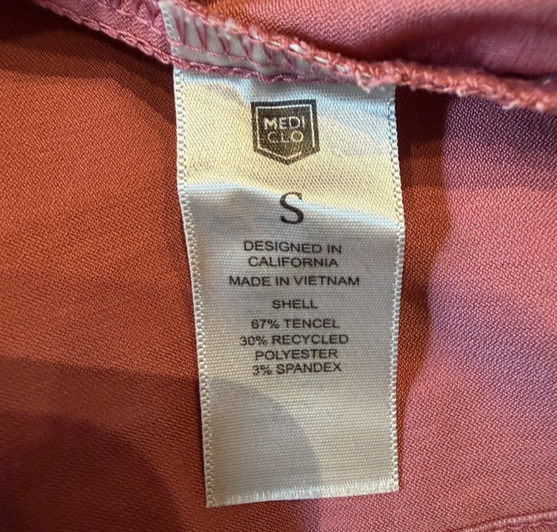 Mediclo Womens S small Tencel scrub Set Mauve Sal‎ ‎Essential Nova ‎Jogger