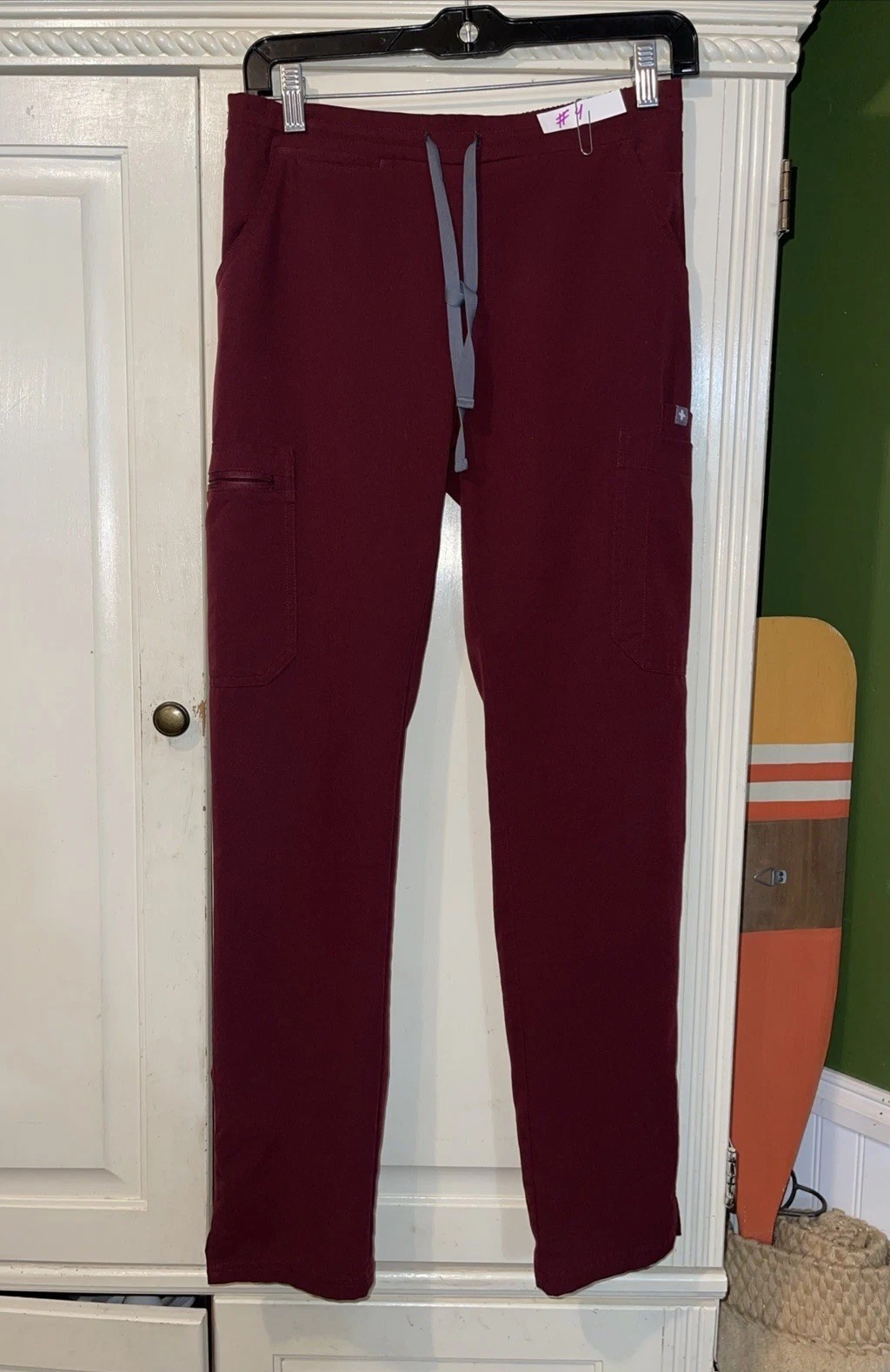 Figs Scrubs Yola Skinny Pants Women XS Burgundy Style# TW2000R Nurse Doctor ER