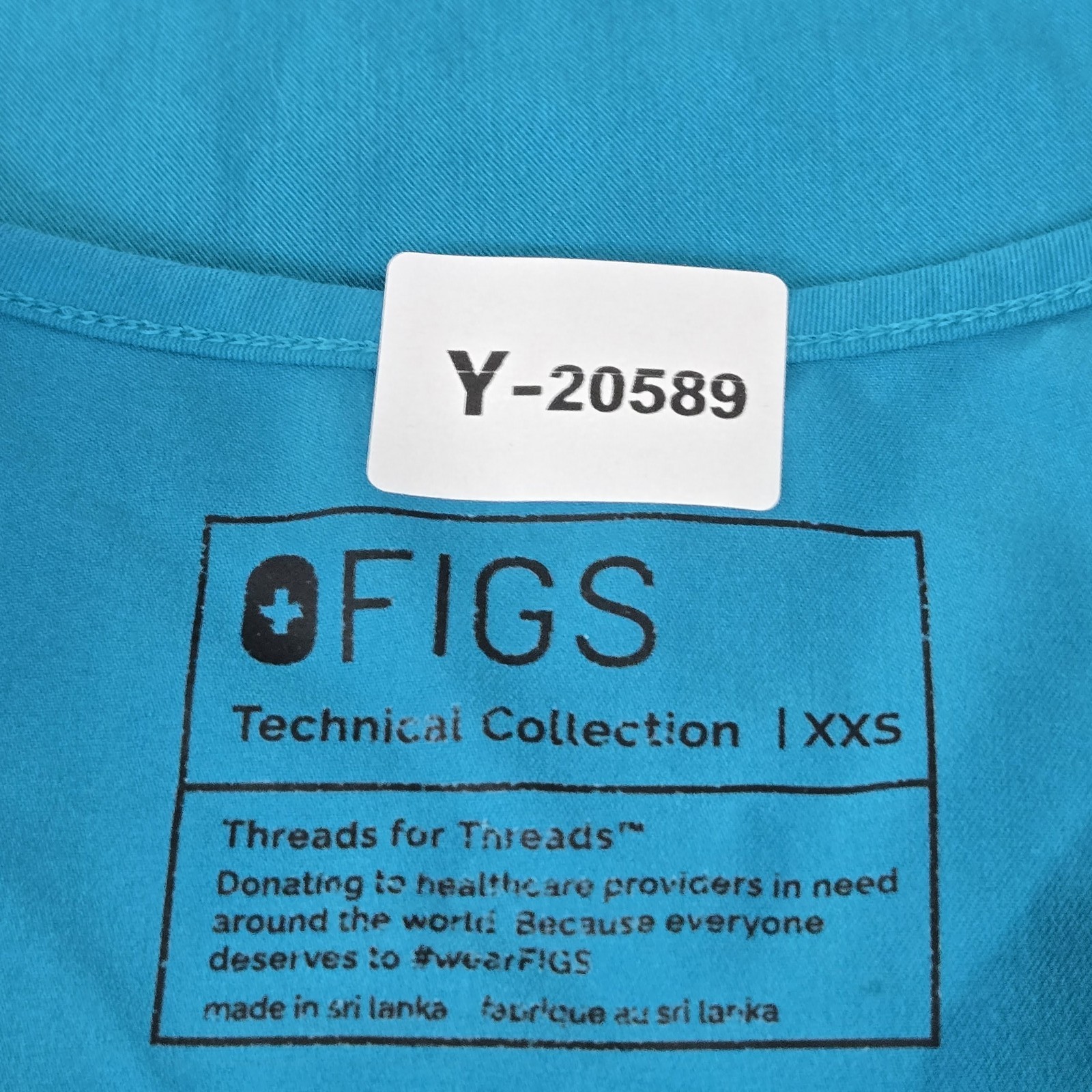 FIGS Women Scrub Top XXS Blue Short Sleeve