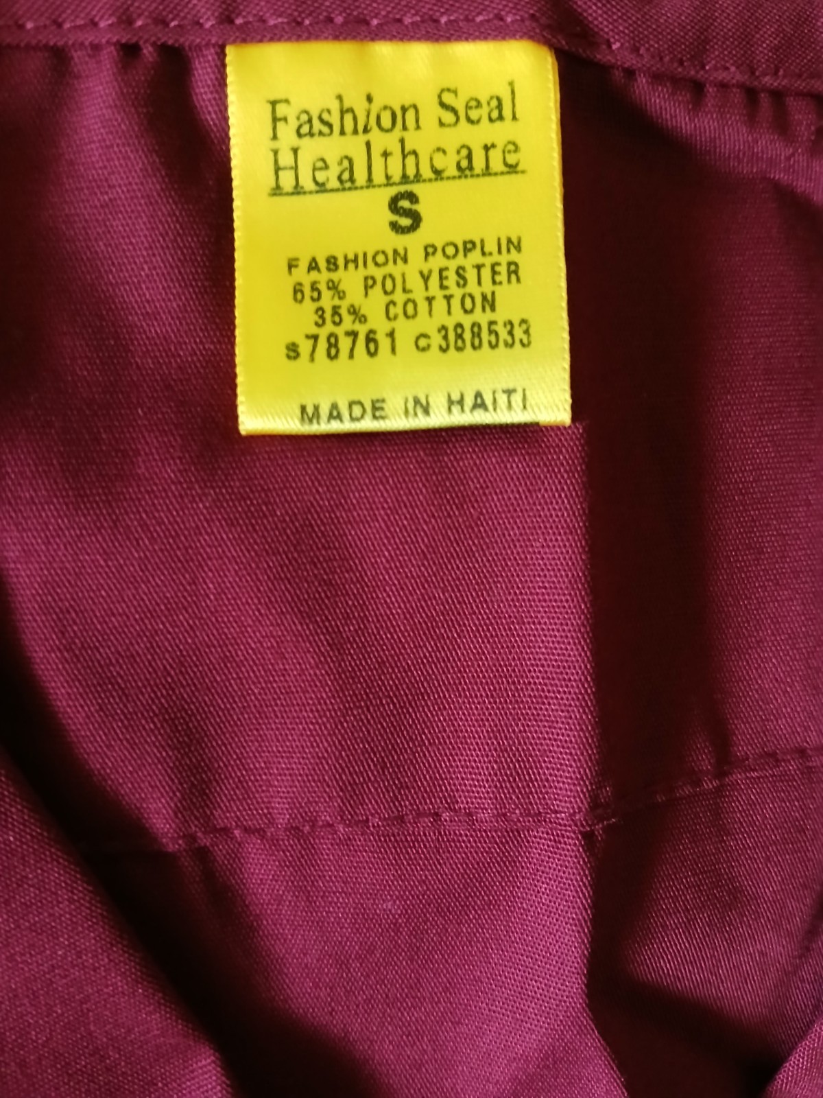 New Fashion Seal Healthcare Burgundy Mens Sz Small Scrubs Top & Bottom