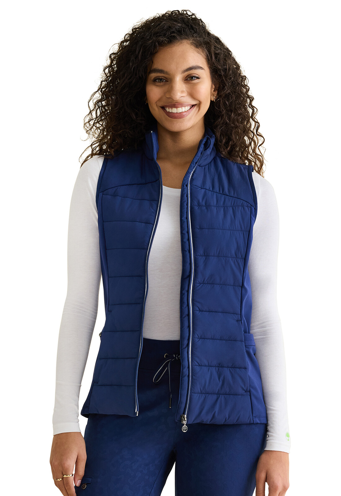 Navy Healing Hands Scrub Khloe Quilted Vest HH500F NAVY