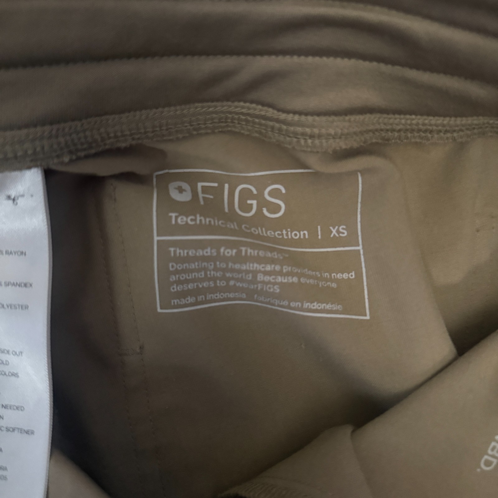 FIGS Scrubs Pants Womens Size XS Beige Zamora PO# 3079 *STAINS