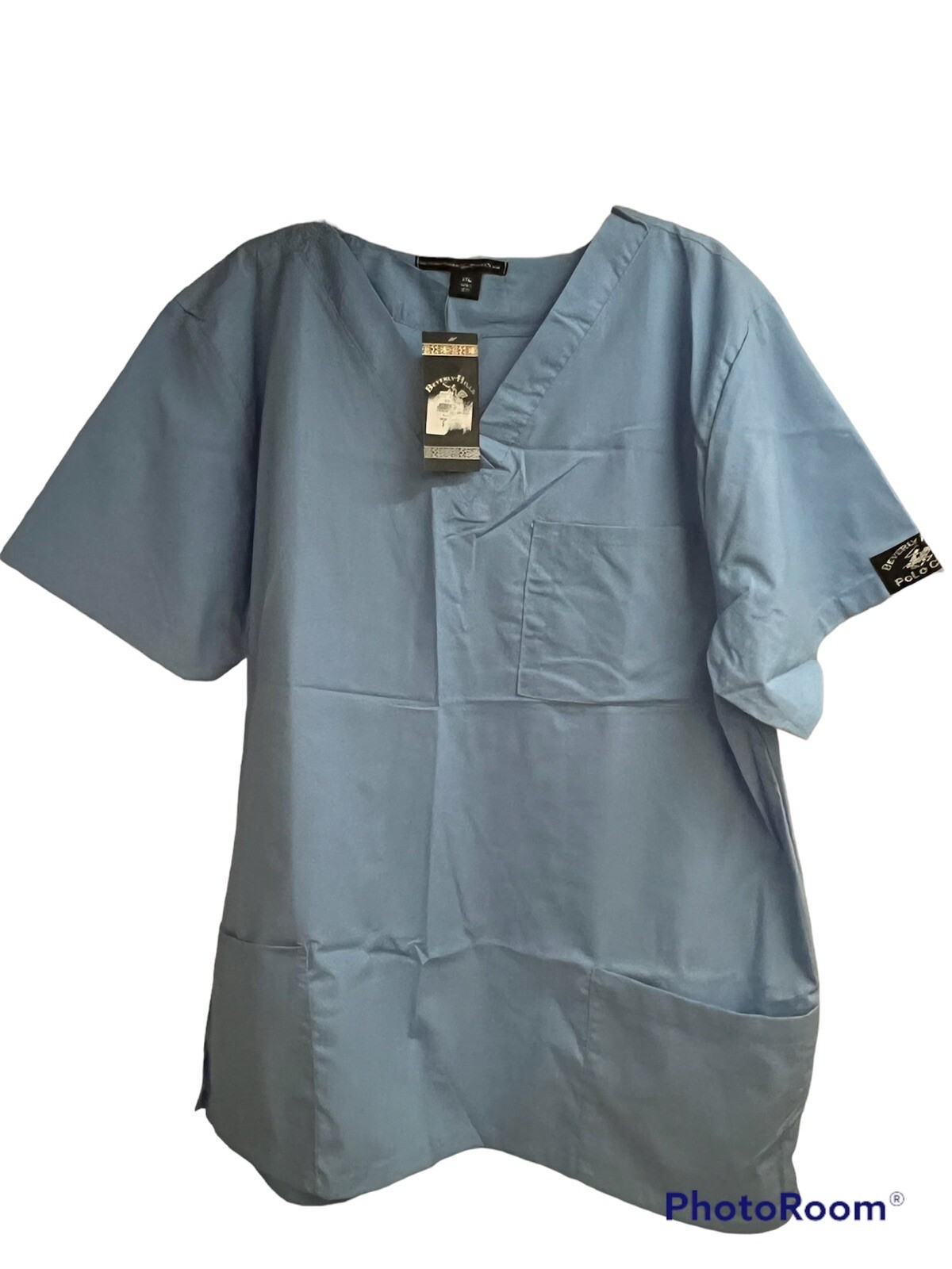 Mens Medical Uniform V-Neck Pullover Scrub Top Shirt 2XL Cotton Pockets New