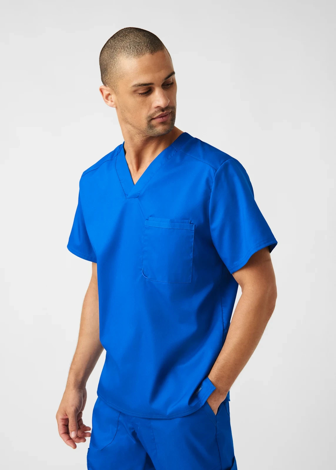 Landau ProFlex LT108 Men’s 2-Pocket V-Neck Scrub Top Royal Blue Size Large